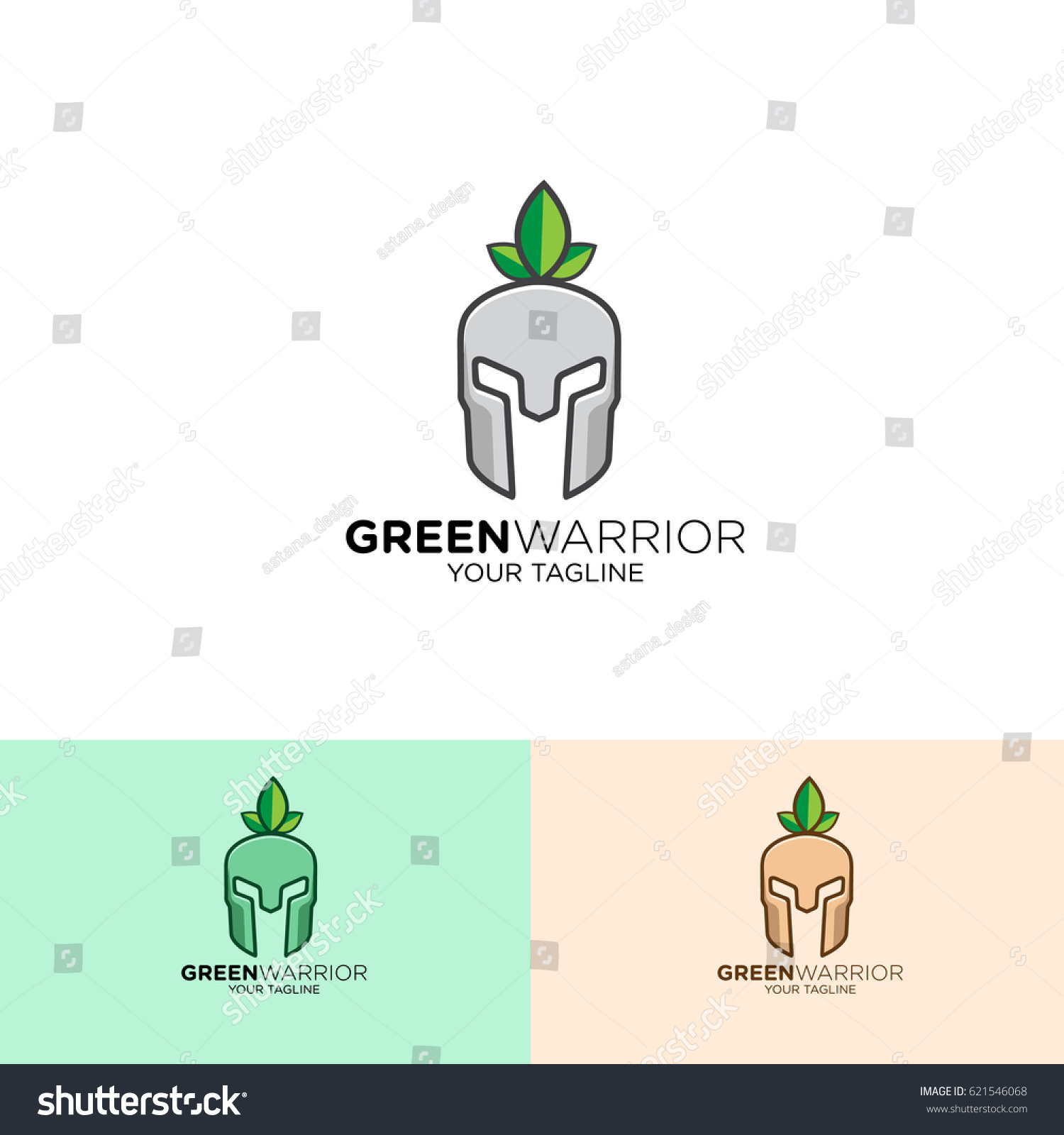 Green Warrior Logo Stock Vector Royalty Free 621546068