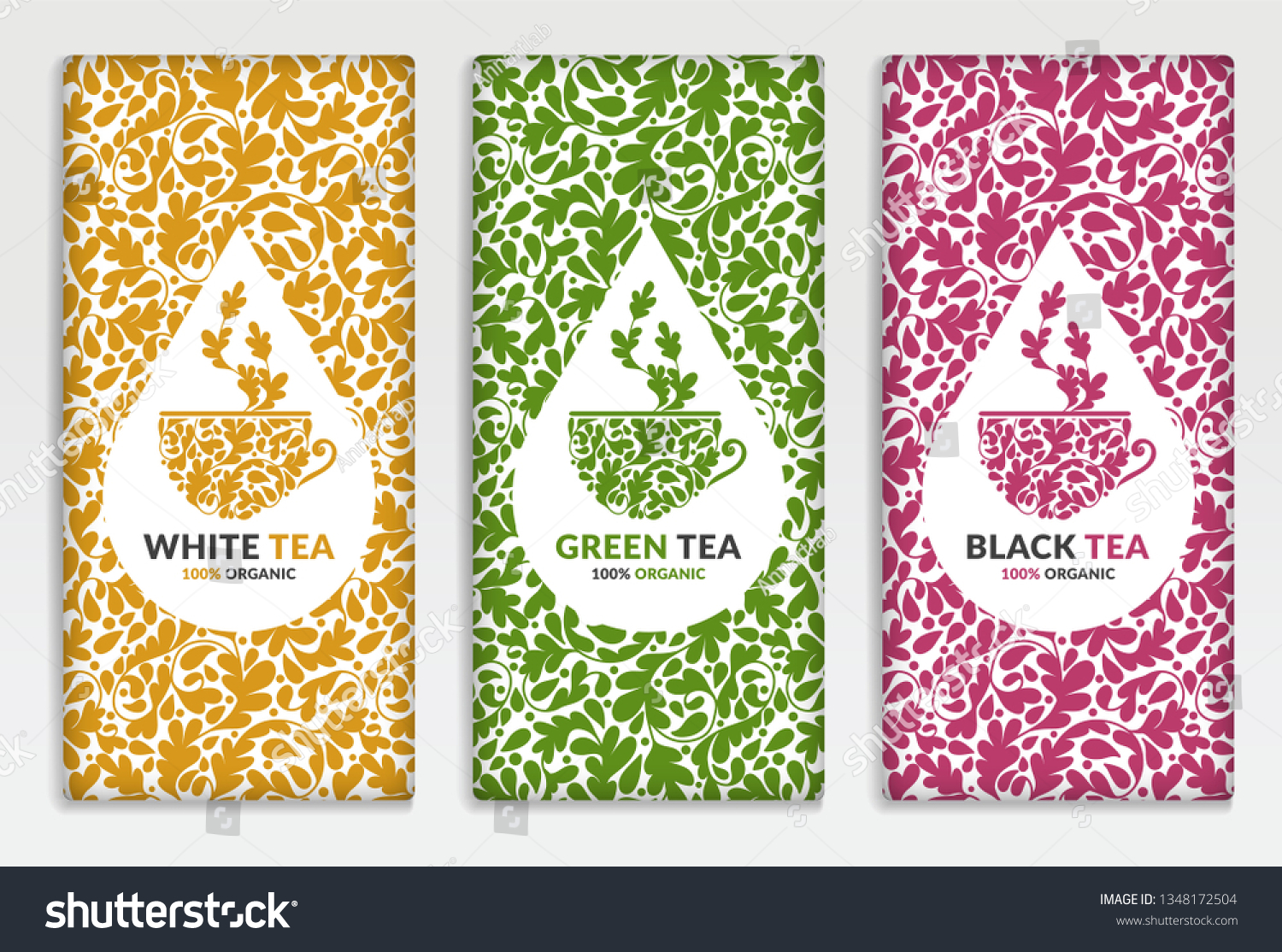Download Green Yellow Red Tea Packaging Design Stock Vector Royalty Free 1348172504 PSD Mockup Templates