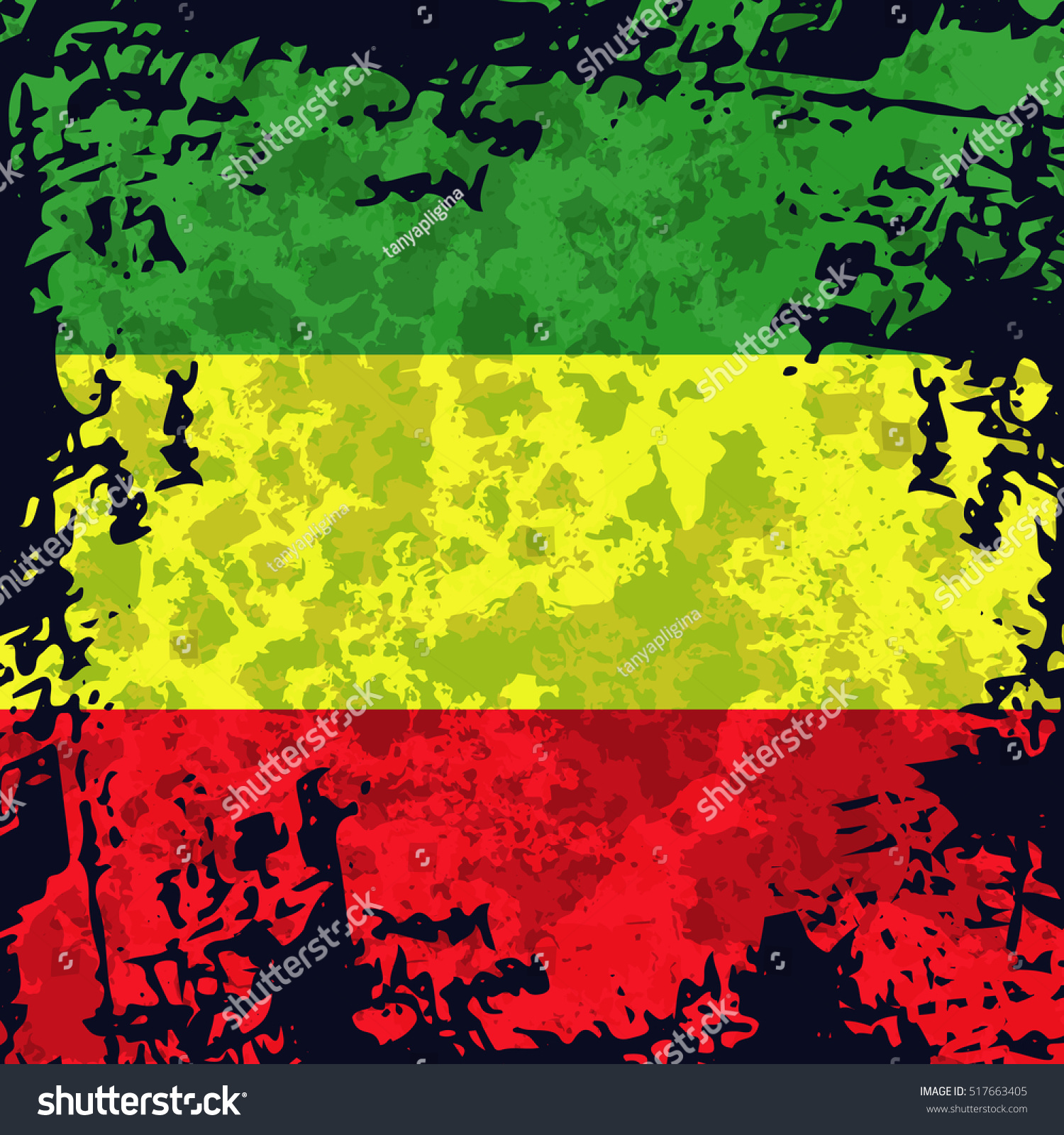 Green Yellow Red Rasta Flag Rastafarianism Stock Vector 517663405 ...