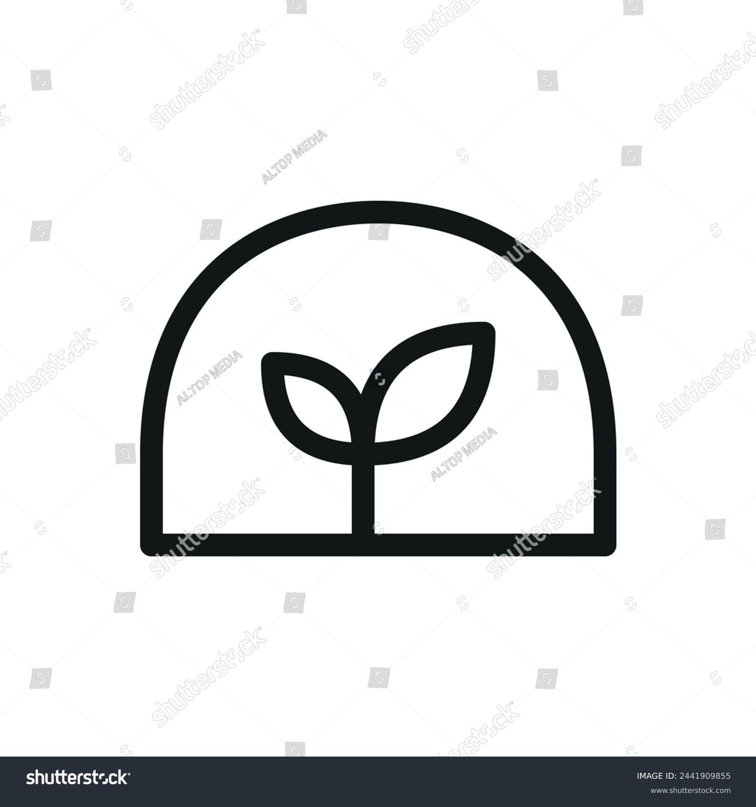SVG of Greenhouse isolated icon, glasshouse vector symbol with editable stroke svg