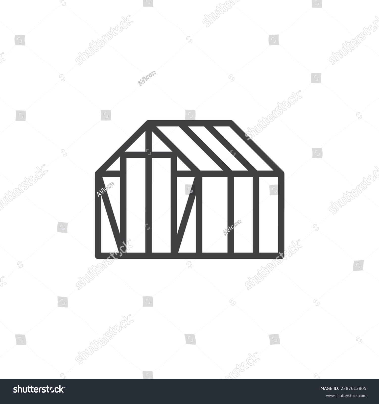 SVG of Greenhouse line icon. linear style sign for mobile concept and web design. Glasshouse outline vector icon. Symbol, logo illustration. Vector graphics svg