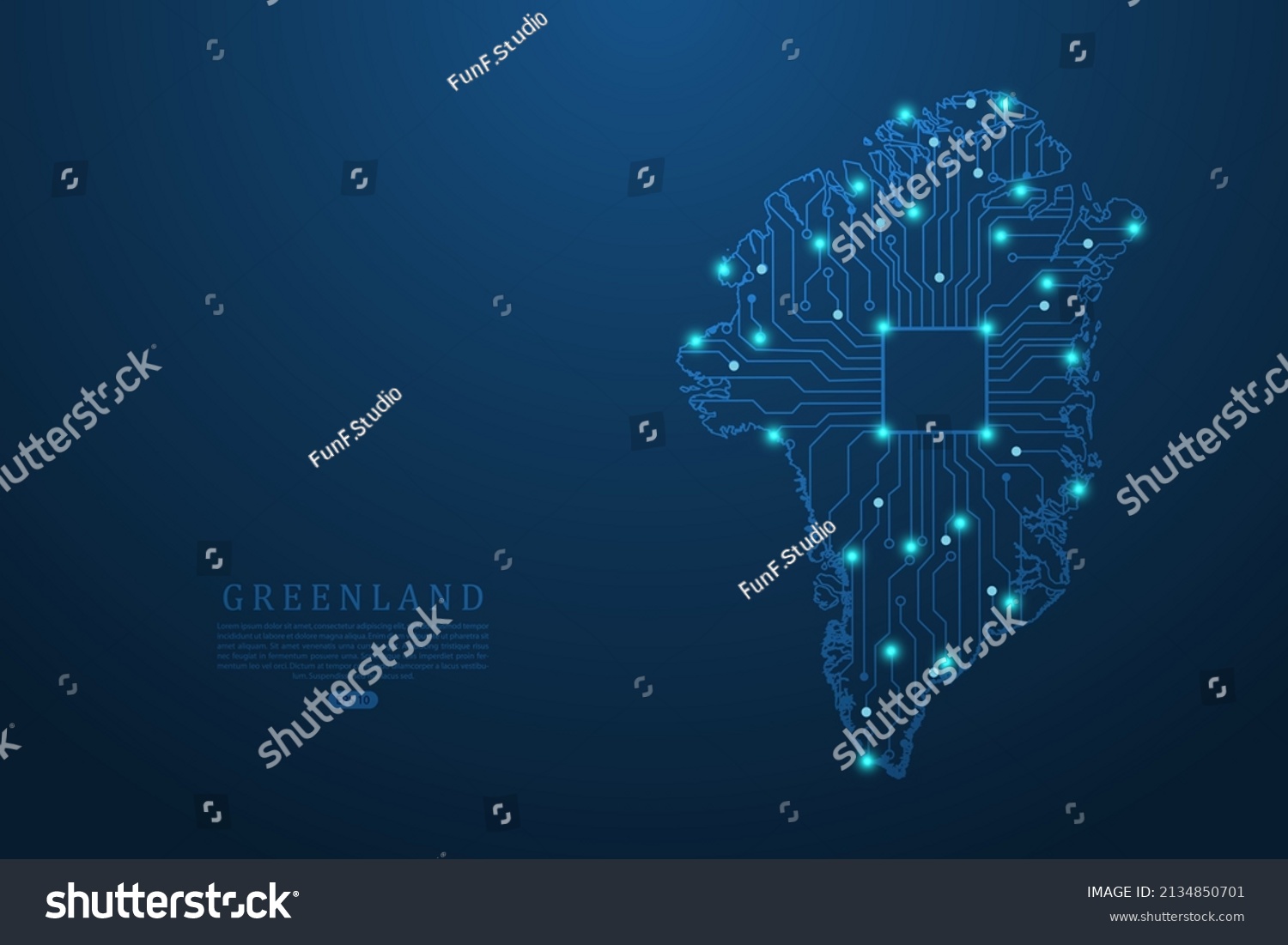 Greenland Map World Map Vector Template Stock Vector Royalty Free   Stock Vector Greenland Map World Map Vector Template With Abstract Futuristic Circuit Board Illustration Or 2134850701 