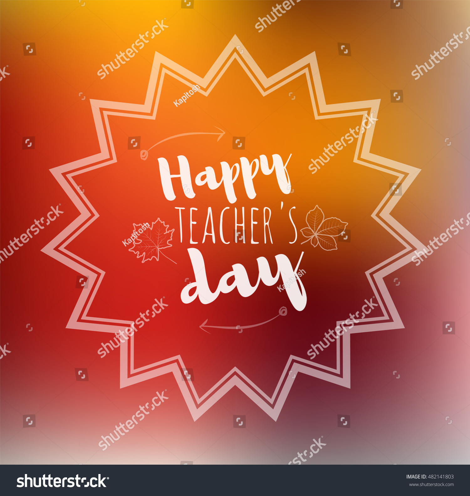 Greeting Card Happy Teachers Day Abstract Stock Vector Royalty Free