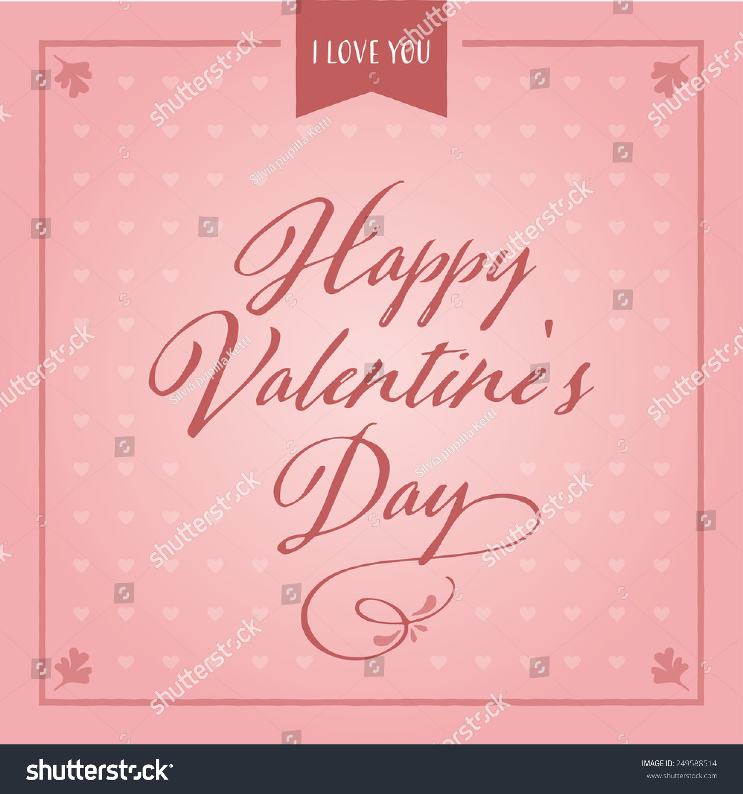 Greeting Card Happy Valentines Day Stock Vector 249588514 - Shutterstock