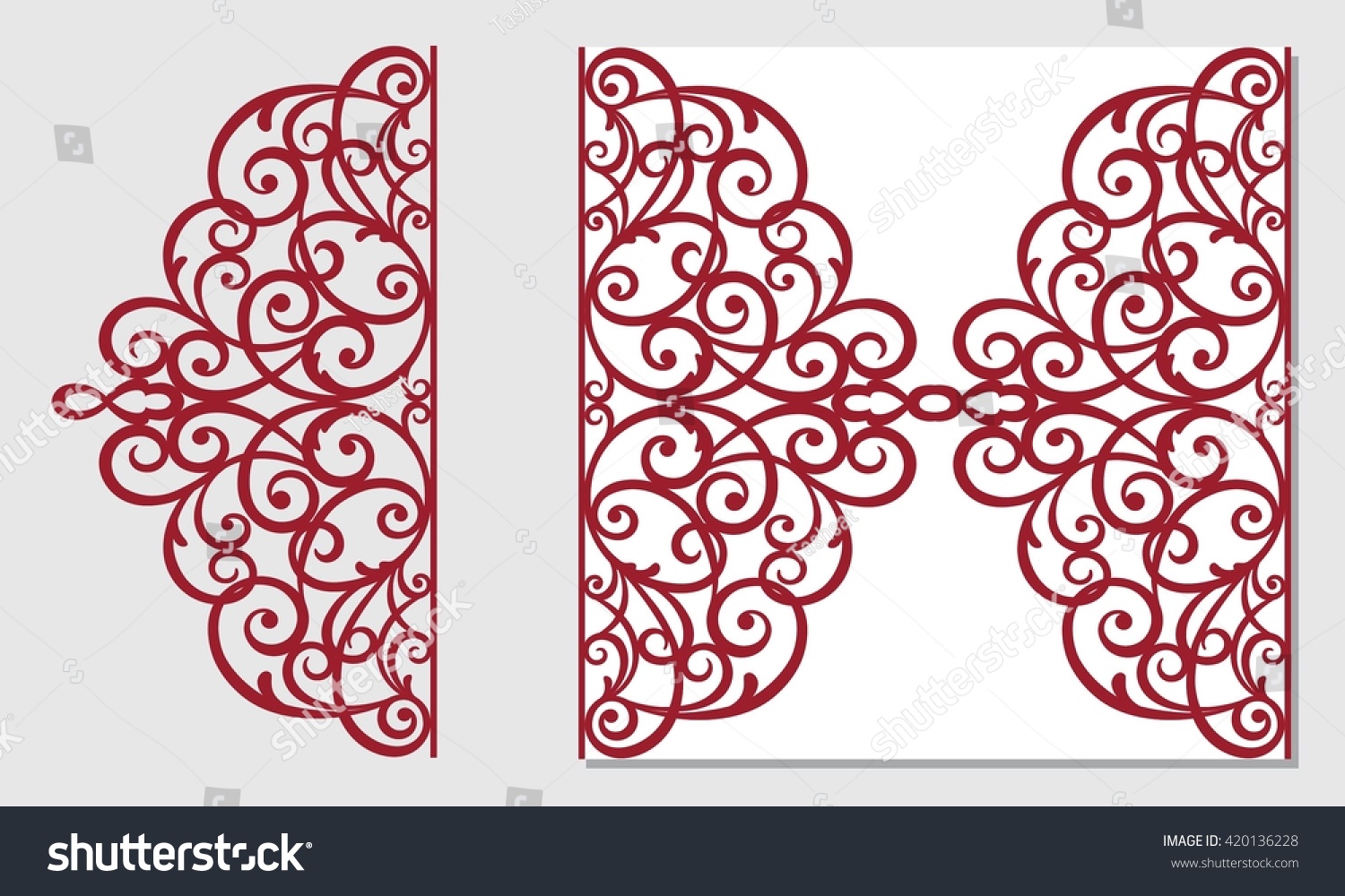 Greeting Card Laser Cut Pattern Stock Vector (Royalty Free) 420136228 ...