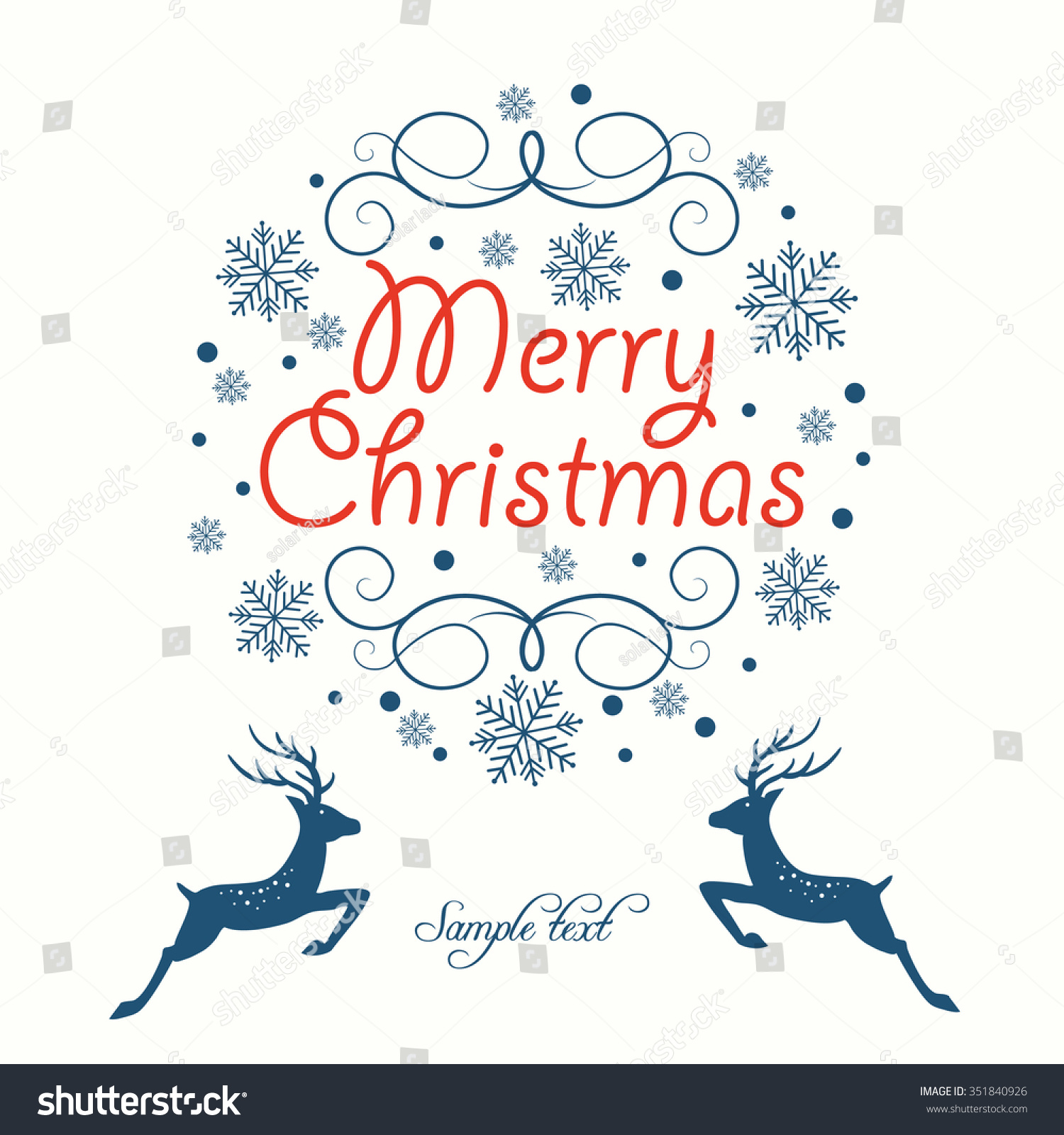 Greeting Card Merry Christmas Vector Illustration Stock Vector ...