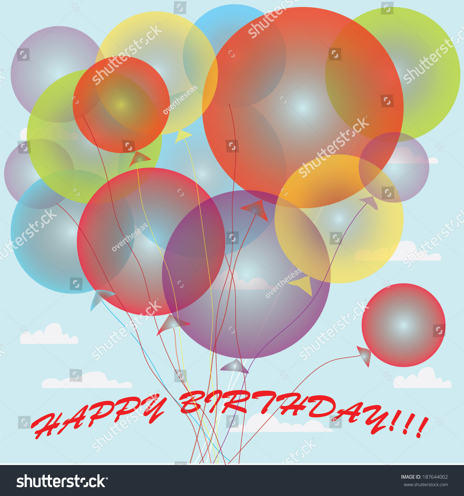 Greeting Card Balloons Vector Illustration Stock Vector (Royalty Free ...