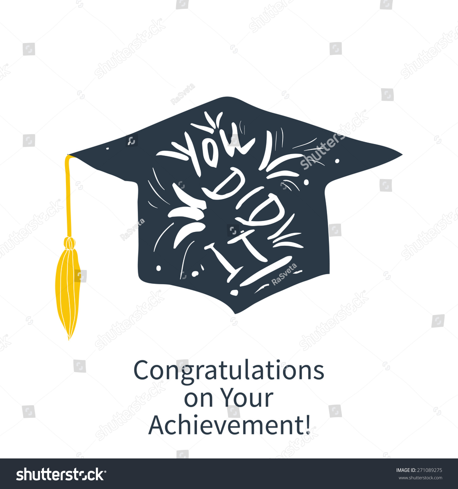 Greeting Card With Congratulations Graduate Completion Of Studies Stock ...