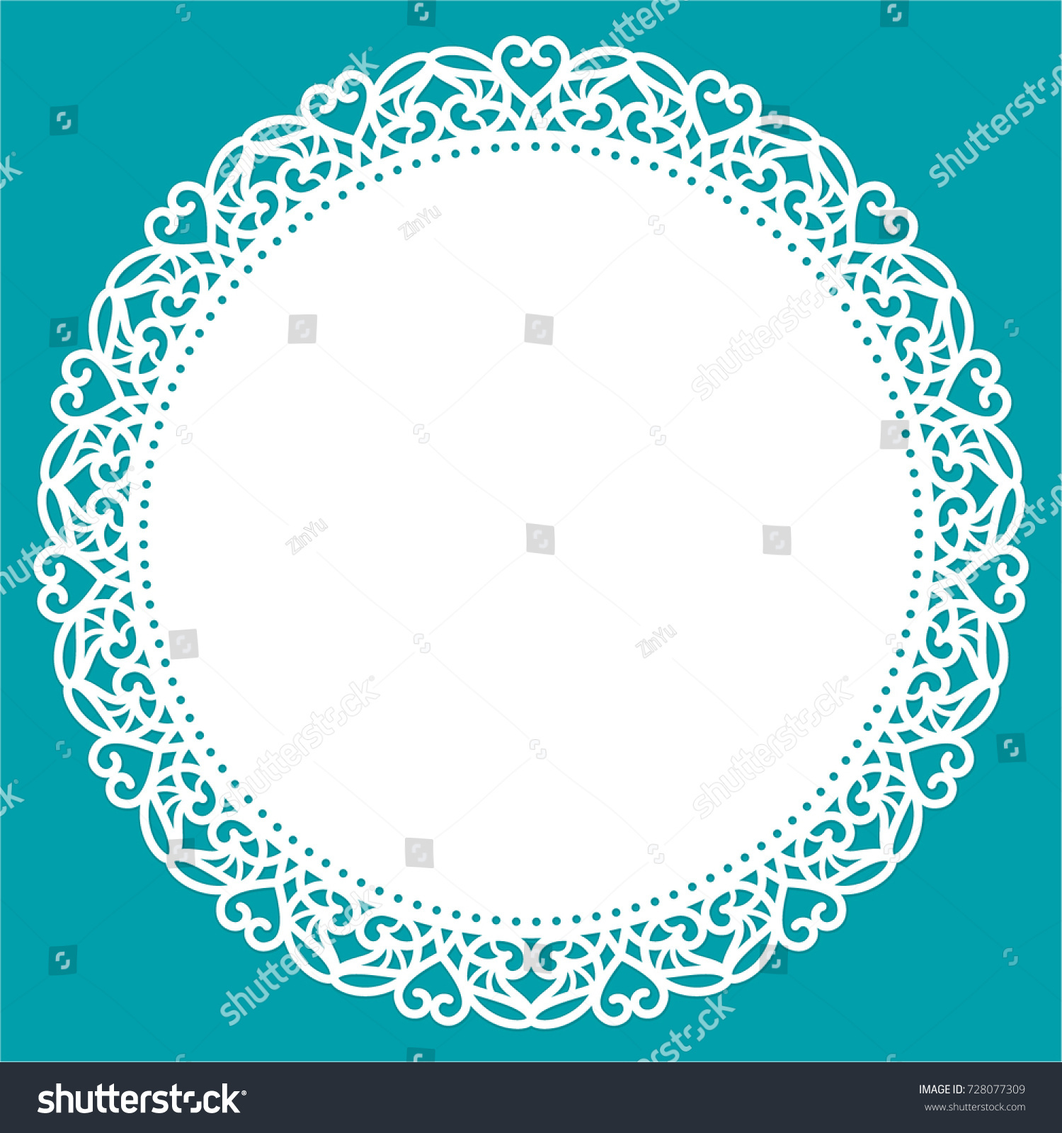 greeting card openwork border paper doily stock vector