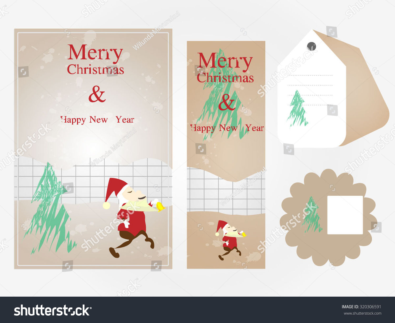 Greeting Christmas And New Year Card Stock Vector Illustration 320306591 : Shutterstock