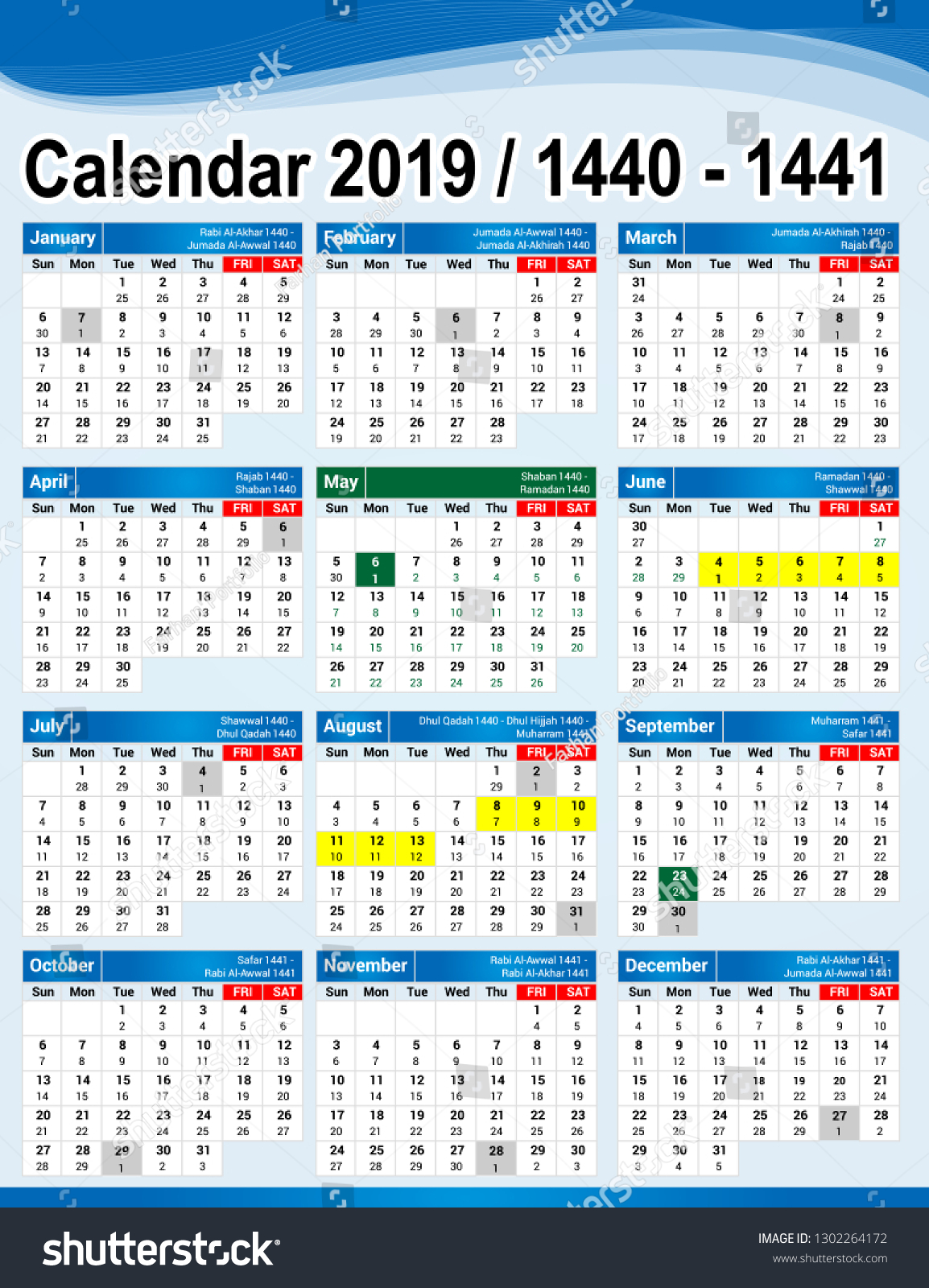 Calender Arabi And Englis / Islamic Months Of The Year List Of ...