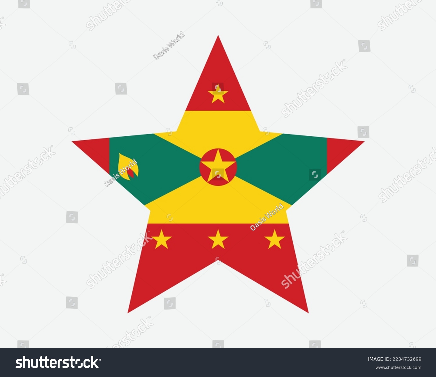 SVG of Grenada Star Flag. Grenadian Star Shape Flag. Gwenad Country National Banner Icon Symbol Vector Flat Artwork Graphic Illustration svg