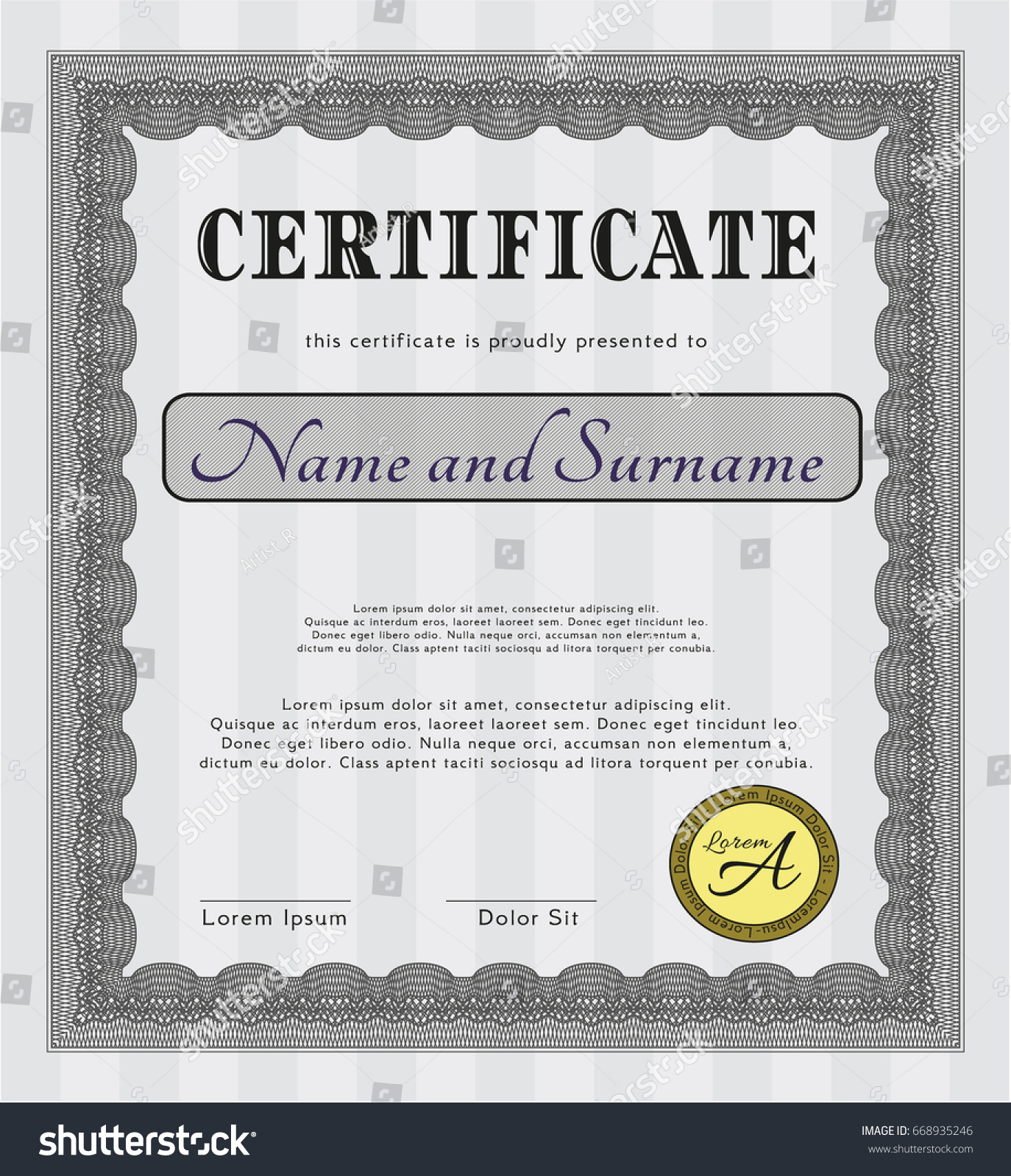 customizable certificate