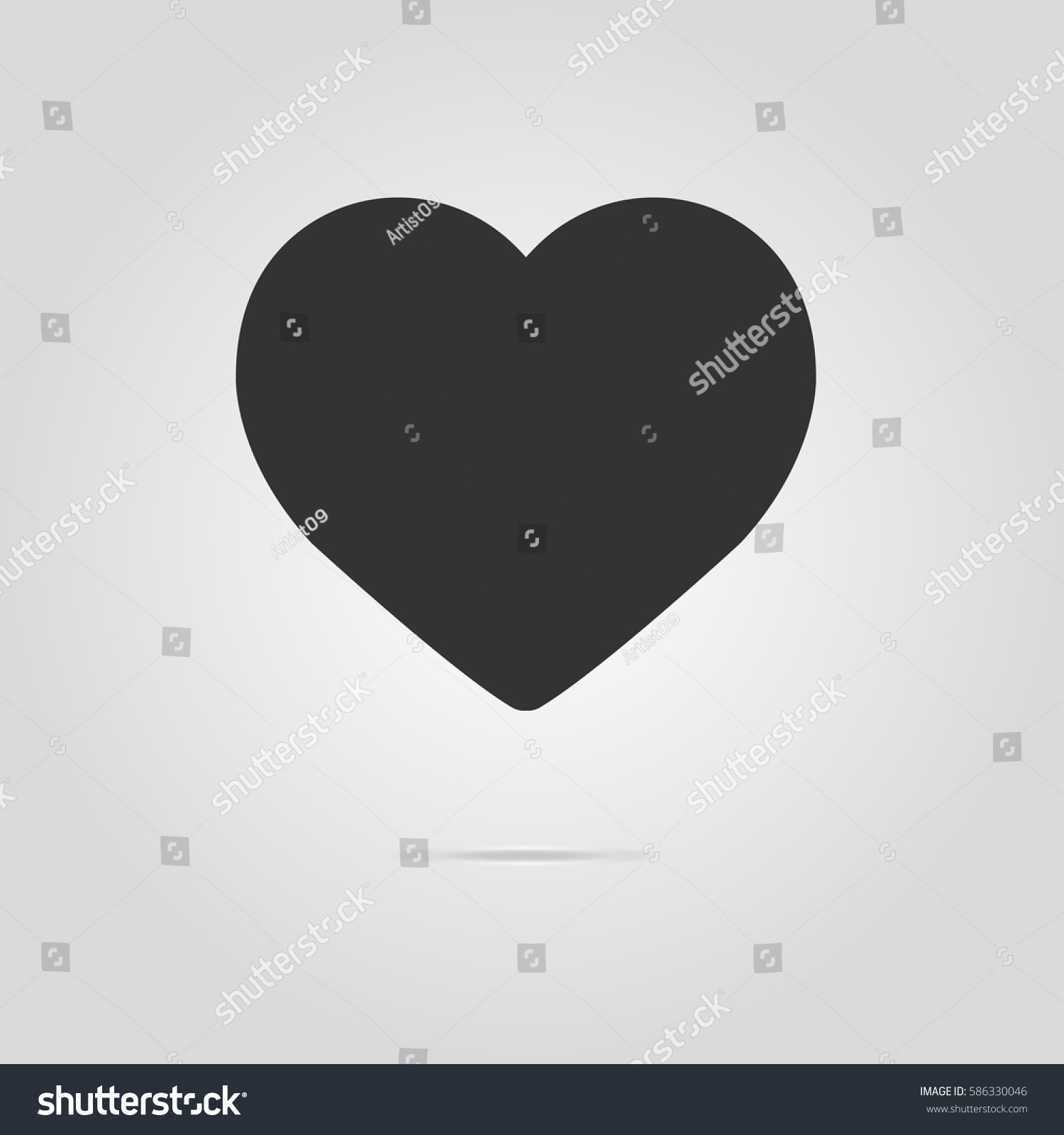 Grey Heart On Gray Background Stock Vector 586330046 - Shutterstock