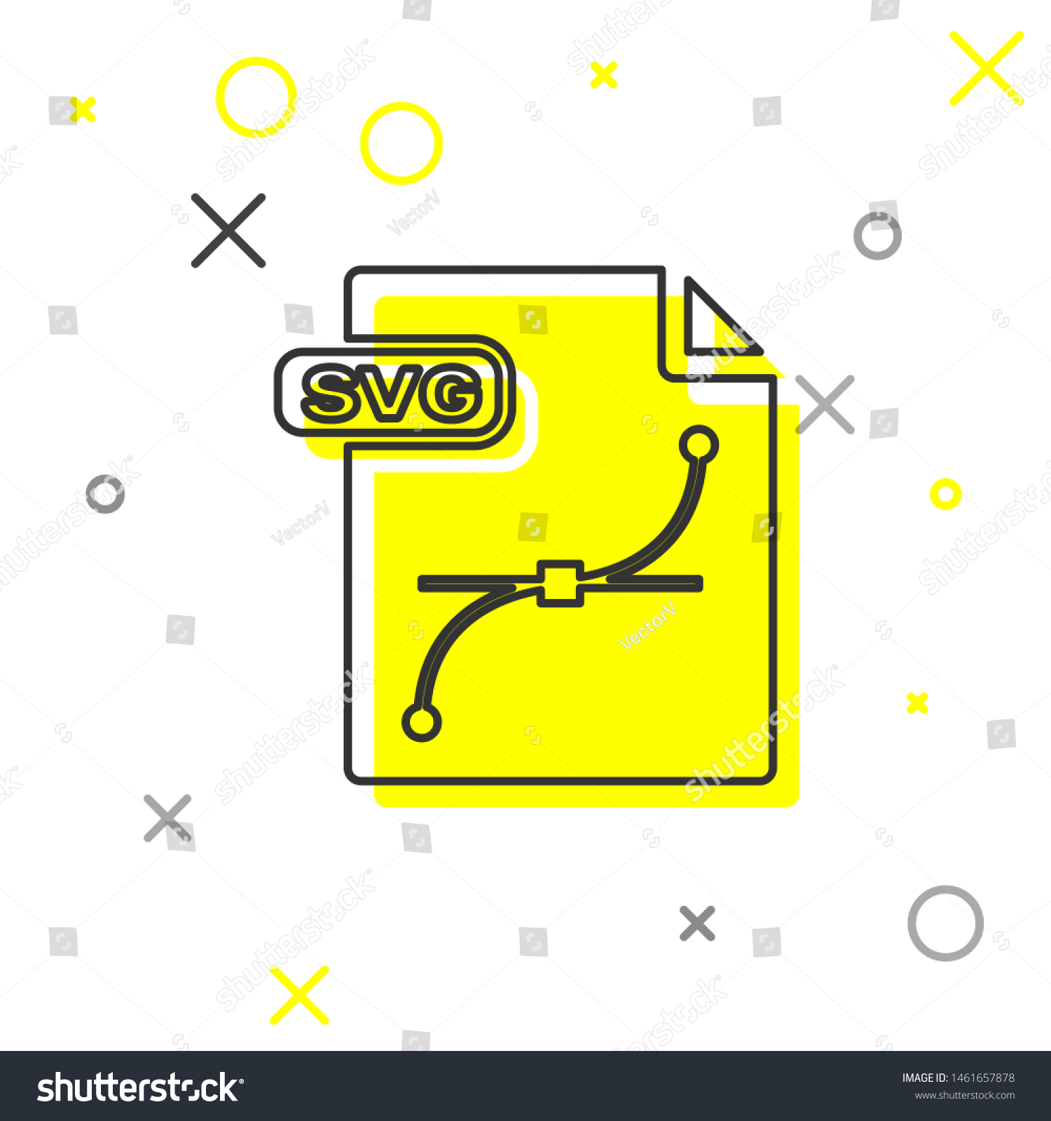SVG of Grey line SVG file document. Download svg button icon isolated on white background. SVG file symbol.  Vector Illustration svg