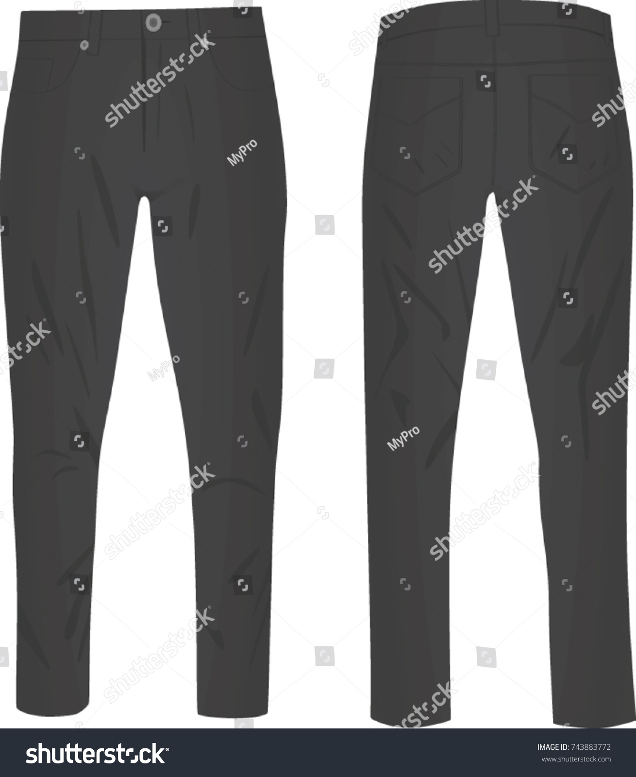Grey Pants Vector Illustration Stock Vector (Royalty Free) 743883772 ...