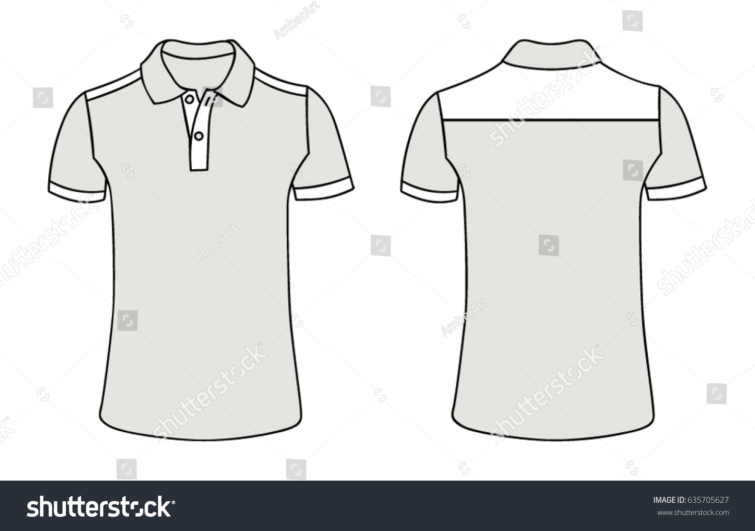 Grey Vector Males Womans Tshirt Mock Stock Vector (Royalty Free ...