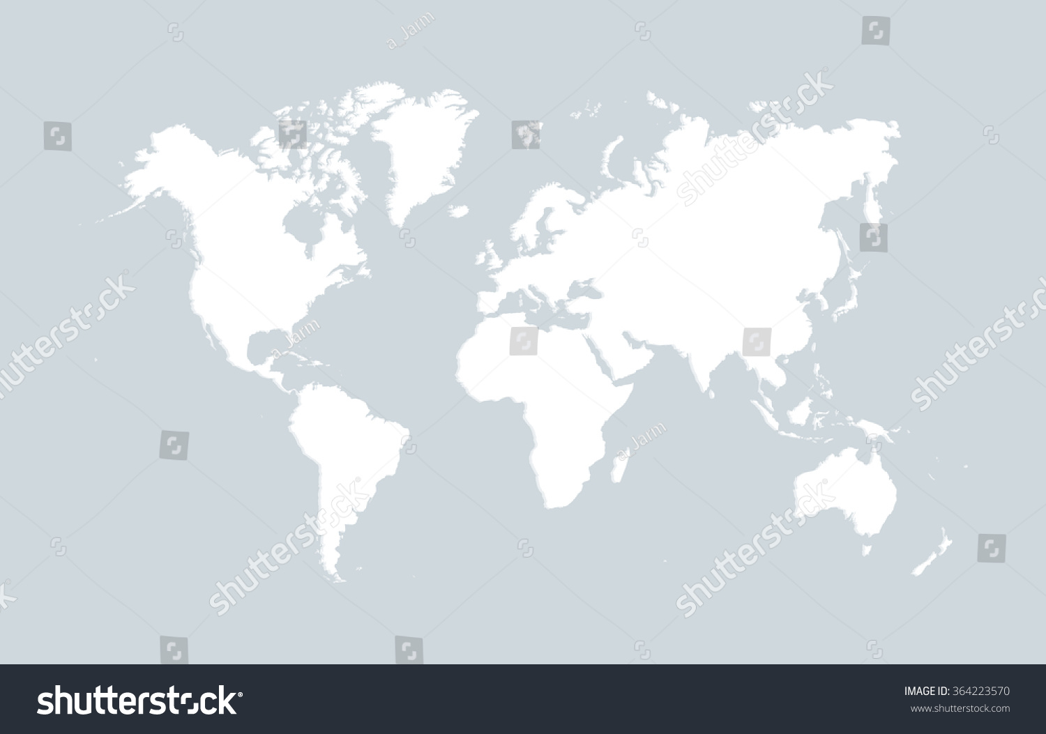 Grey World Map Vector Illustration Stock Vector Royalty Free 364223570