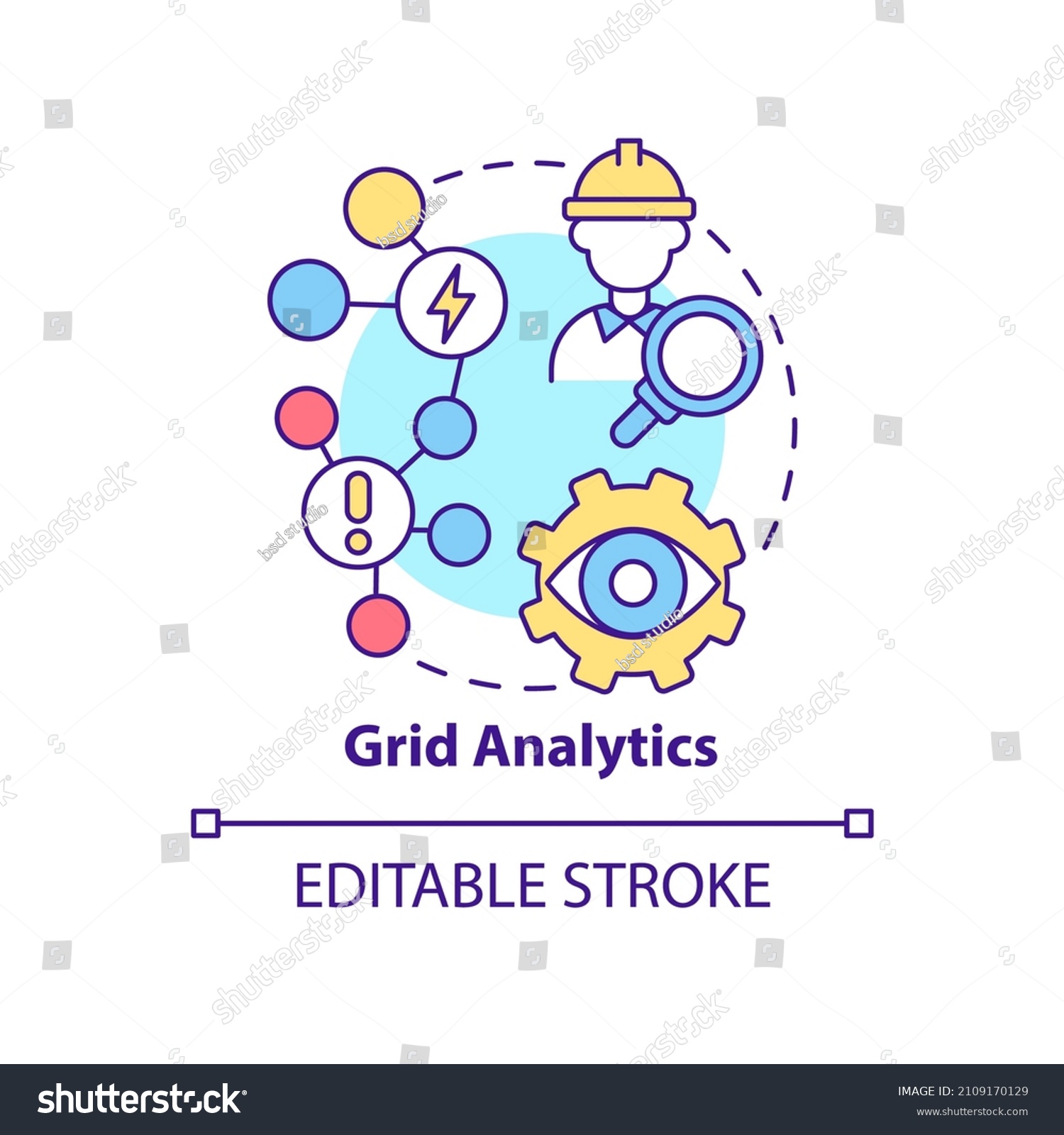 Grid Analytics Concept Icon Energy System Stock Vector (Royalty Free ...