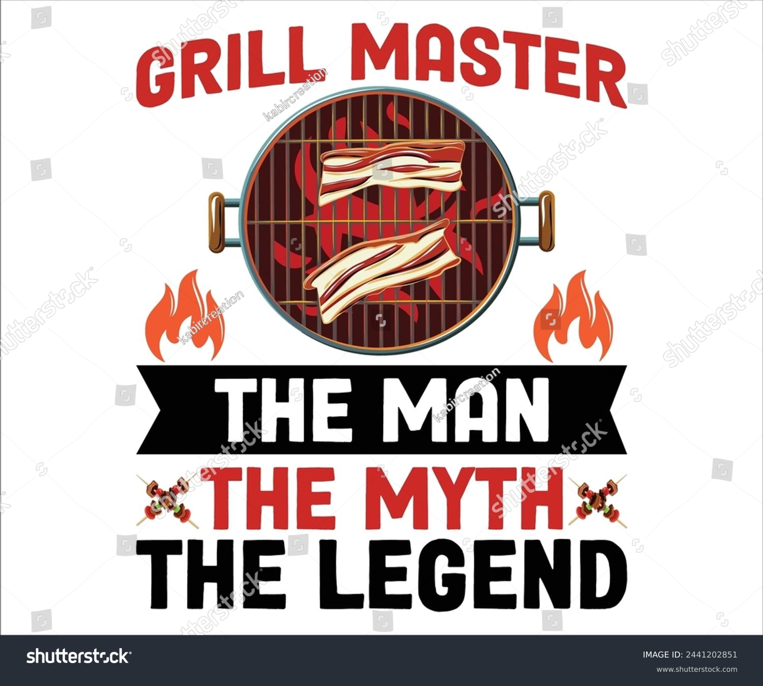 SVG of Grill Master The Man- The Myth The Legend T-shirt, Barbeque Svg,Kitchen Svg,BBQ design, Barbeque party, Funny Barbecue Quotes, Cut File for Cricut svg