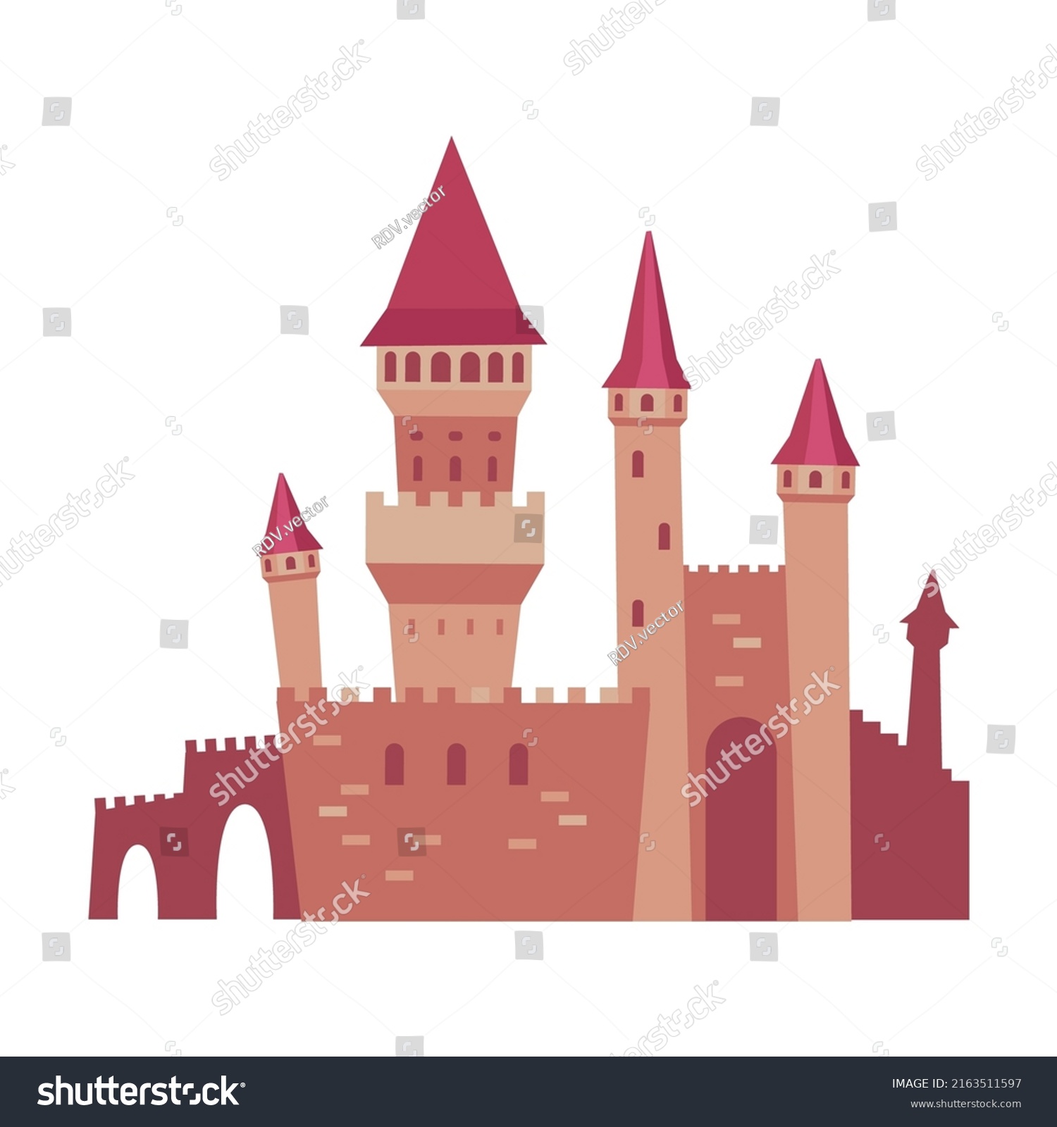 Grim High Castle Cartoon Illustration Gothic Stock Vector (Royalty Free ...