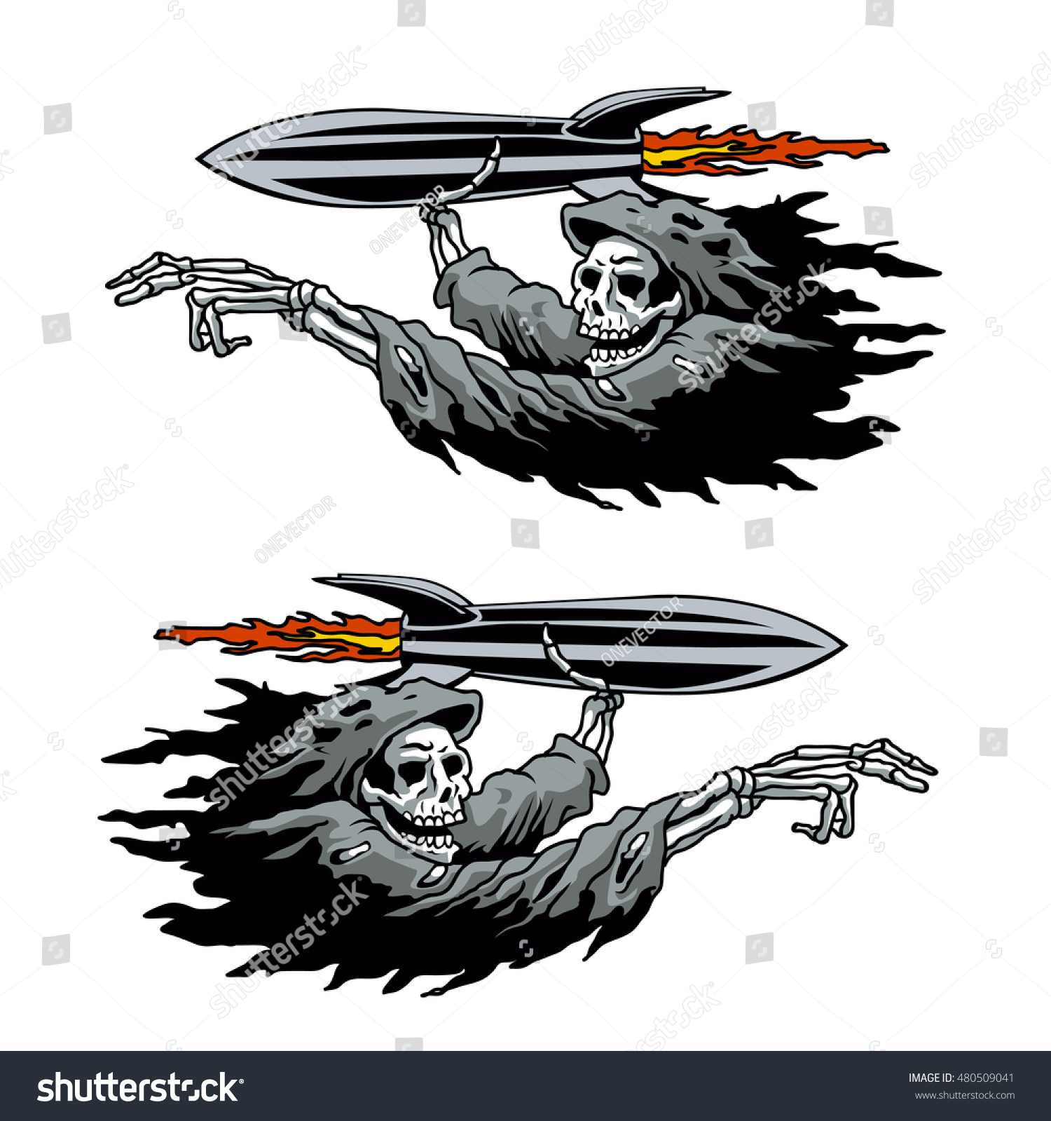 Grim Reaper Launching Missile Stock Vector 480509041 - Shutterstock