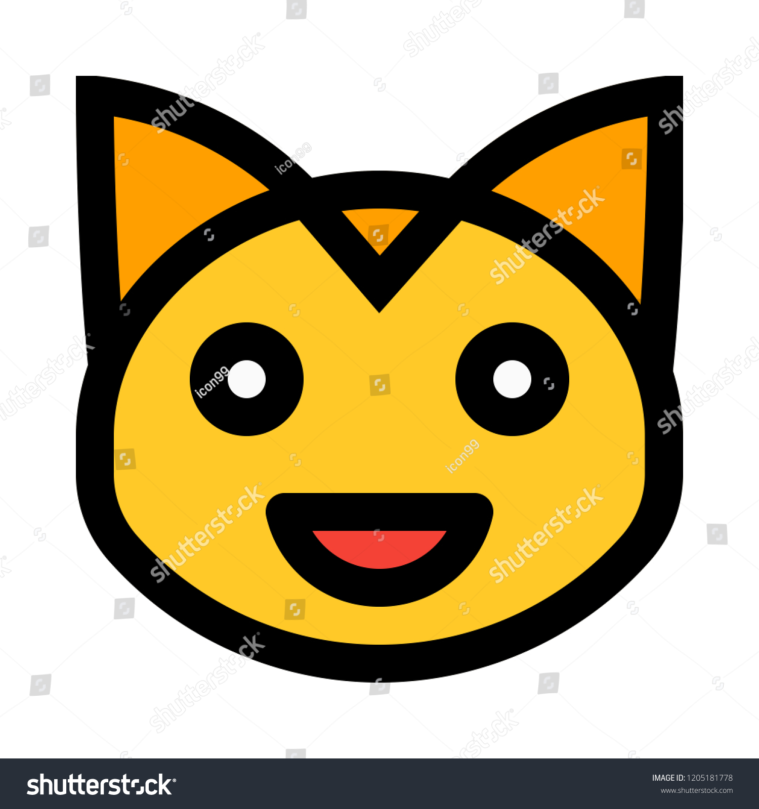 Grinning Cat Emoticon Stock Vector Royalty Free Shutterstock