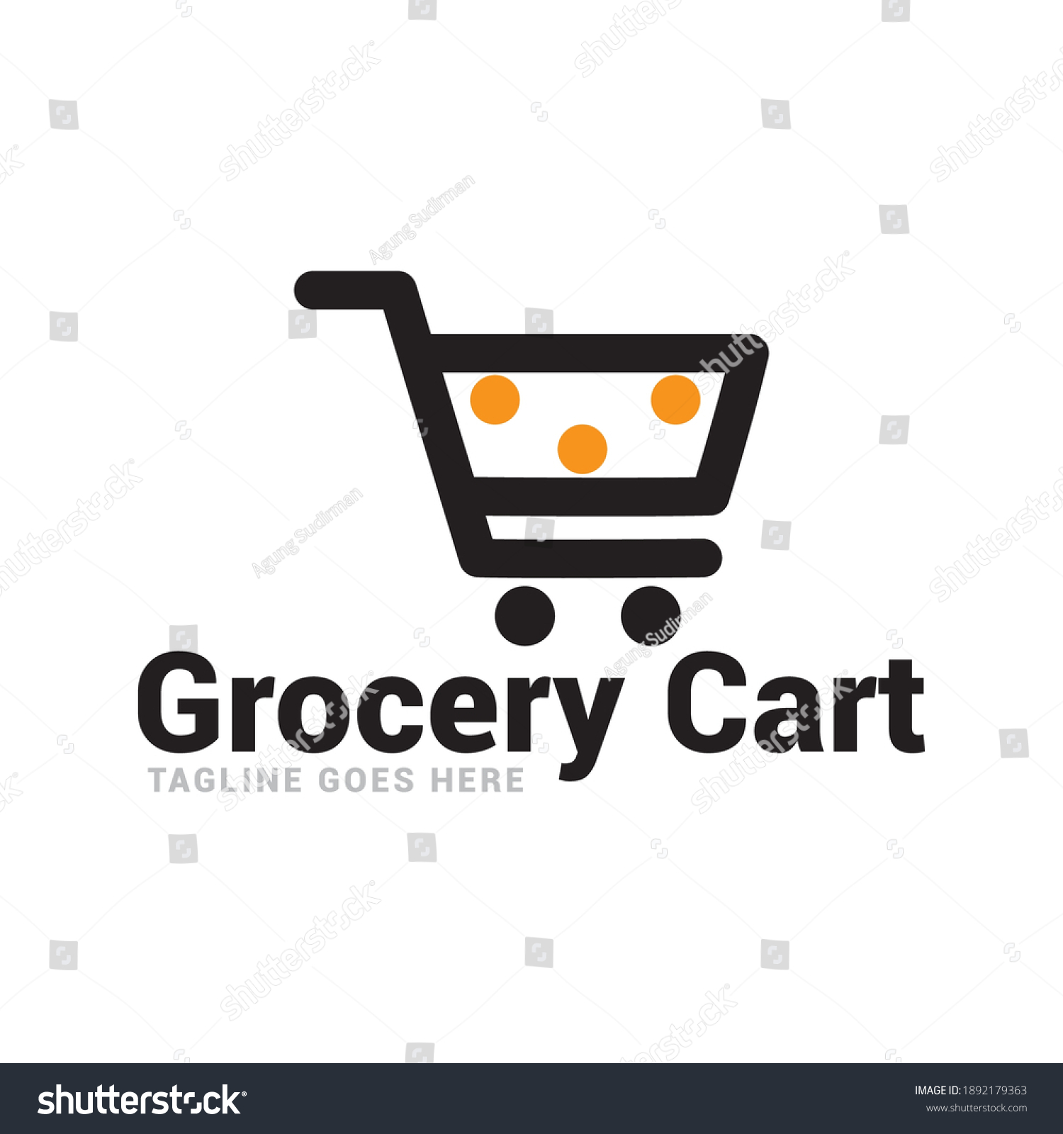 Grocery Cart Logo Vector Template Stock Vector (Royalty Free