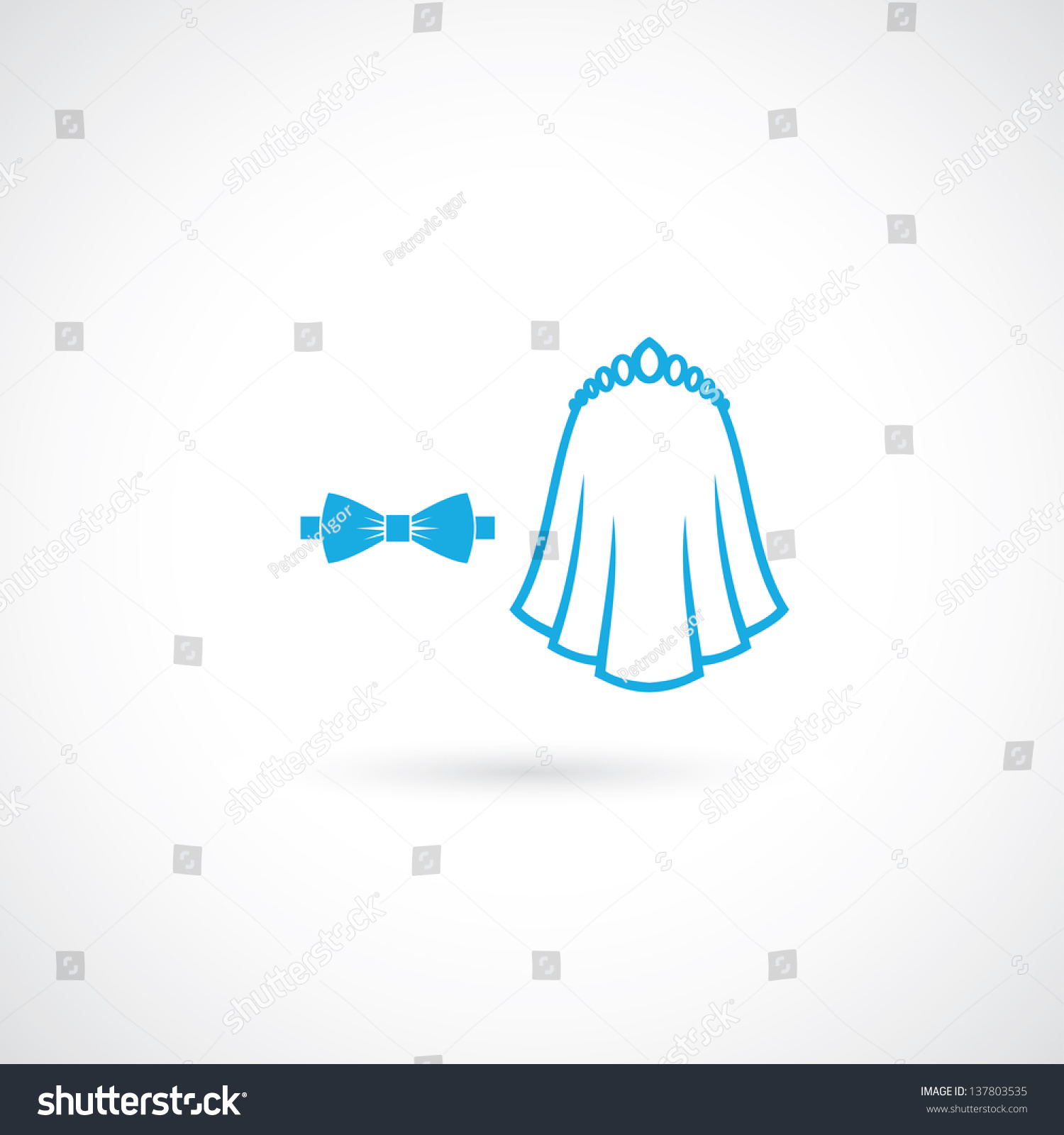 Download Groom Bow Bride Veil Vector Illustration Stock Vector 137803535 - Shutterstock