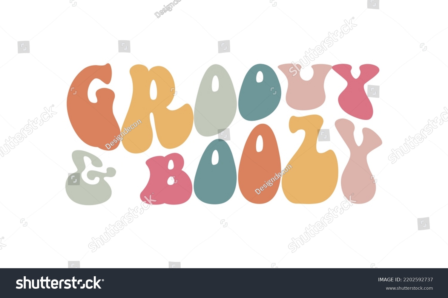 SVG of Groovy and Boozy Wedding quote retro wavy typography sublimation SVG on white background svg
