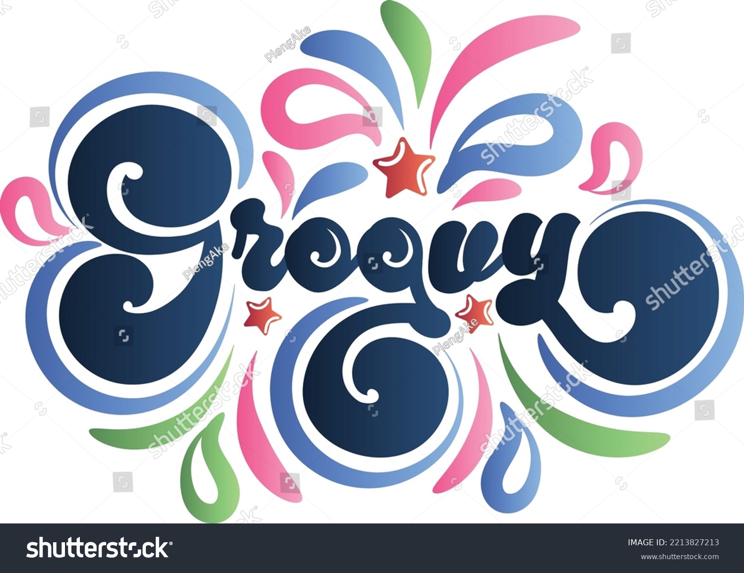SVG of Groovy lettering is vintage retro style combine with modern splashing water, the design Calligraphy letter has a unique and beautiful touch, which will make your product come alive!  svg