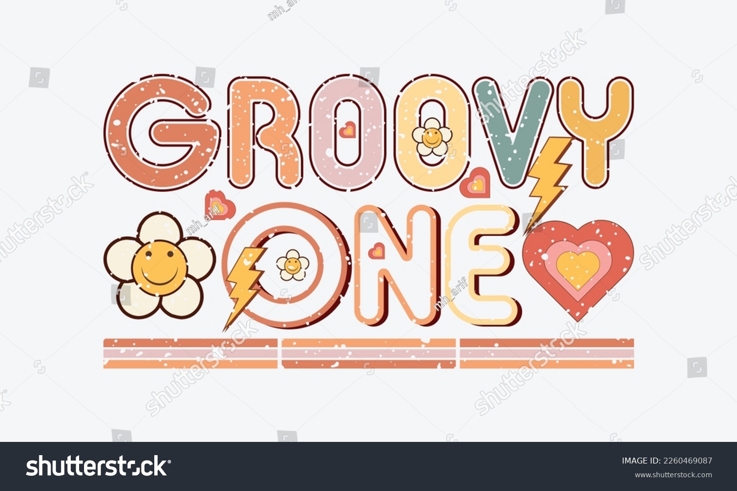 SVG of Groovy One Easter SVG Design. Bright card with easter bunny. hand drawn modern calligraphy design vector illustration svg
