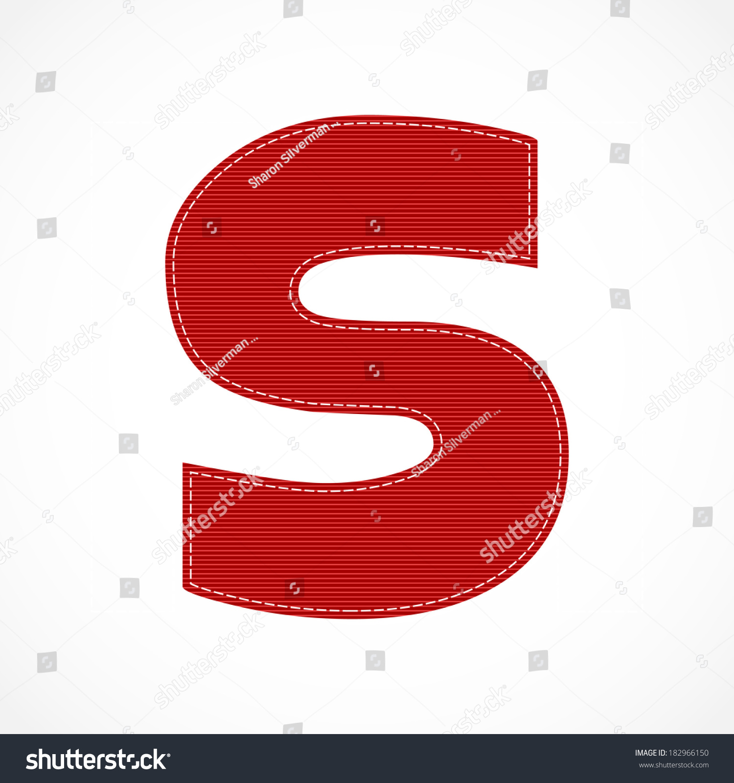 Grosgrain Ribbon Stitched Red Letter S, Varsity Letter Style, Vector ...