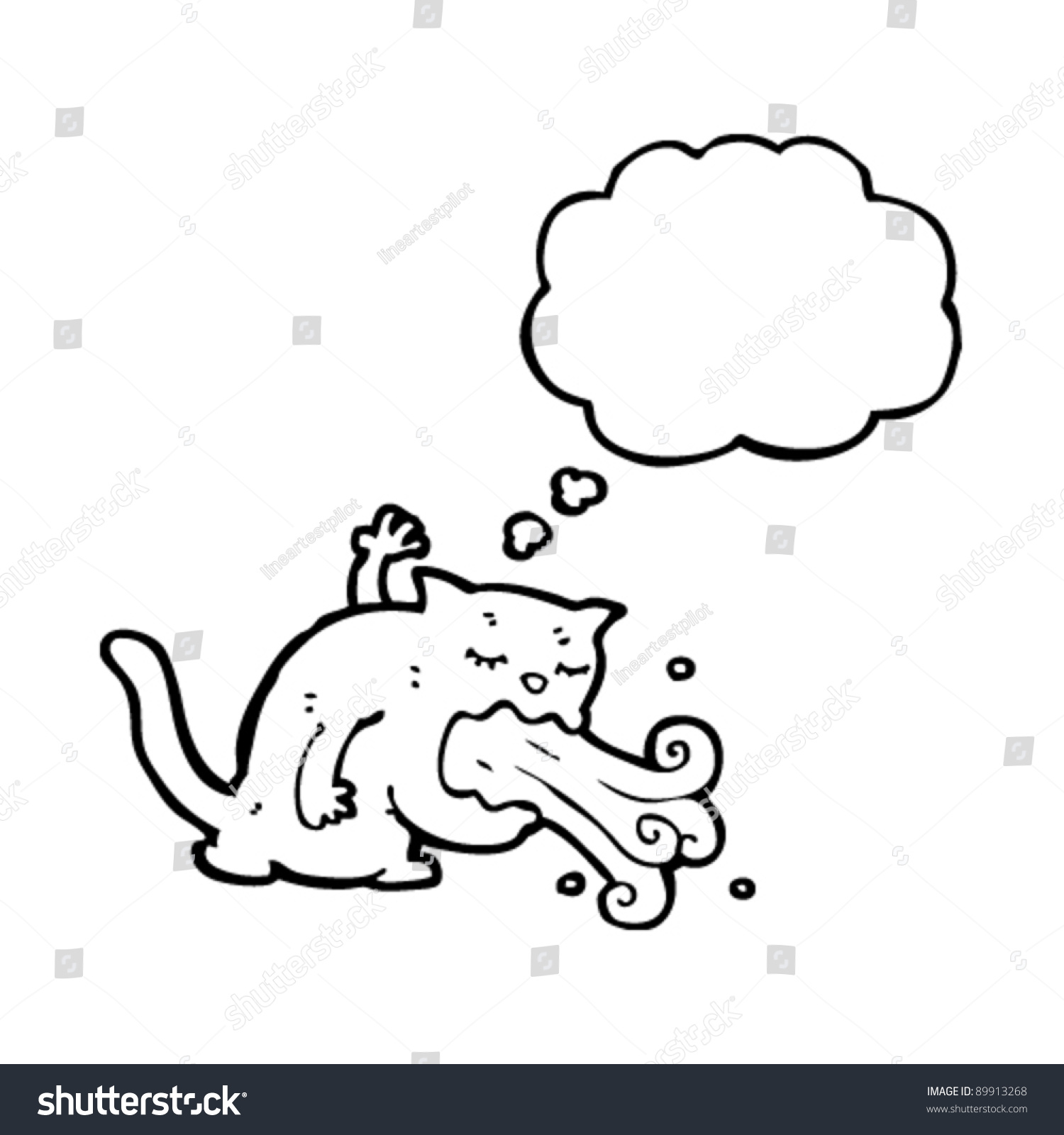 Gross Vomiting Cat Cartoon Stock Vector 89913268 - Shutterstock