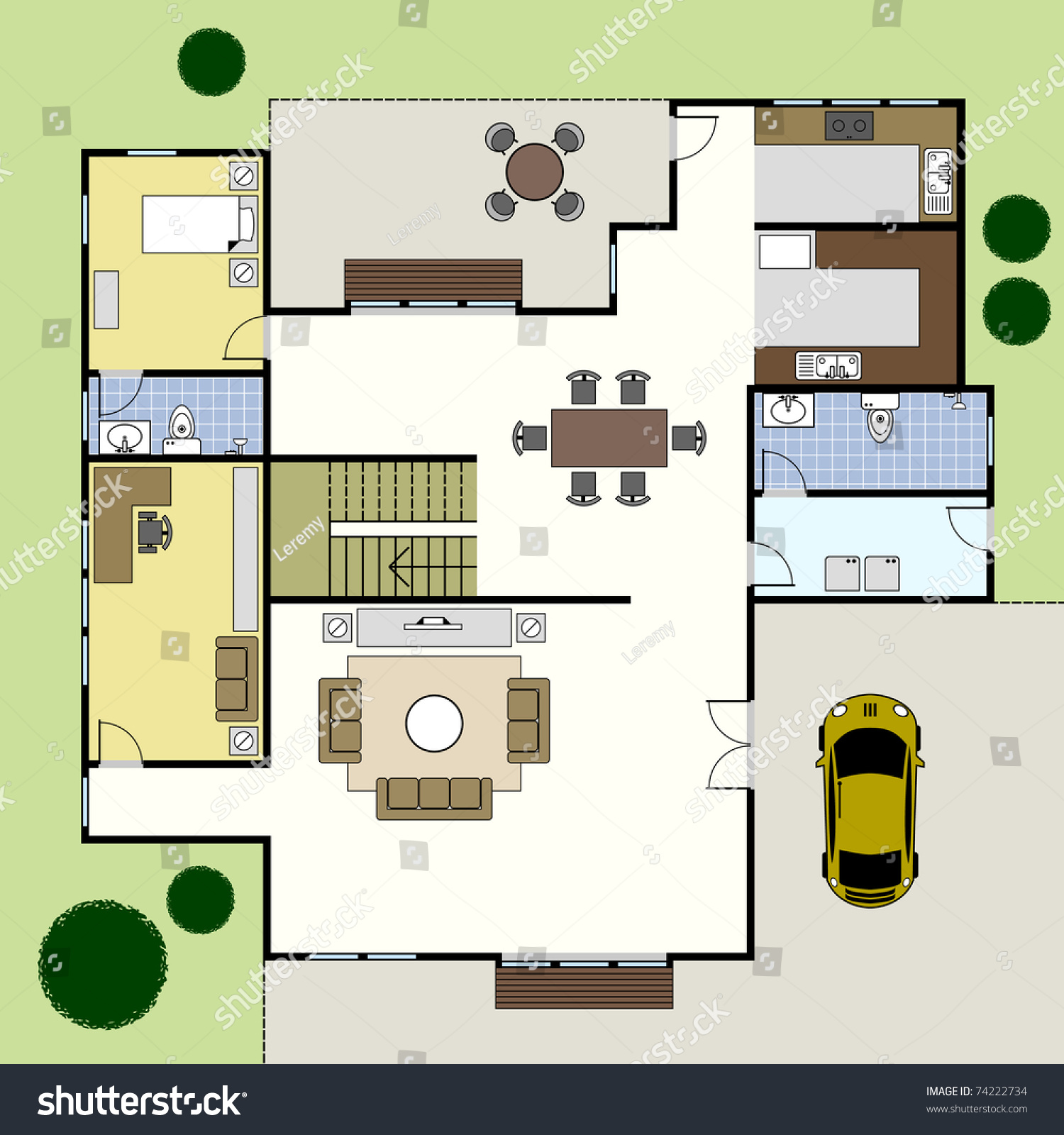 Ground Floor Plan Floorplan House Home Stock Vector Royalty Free