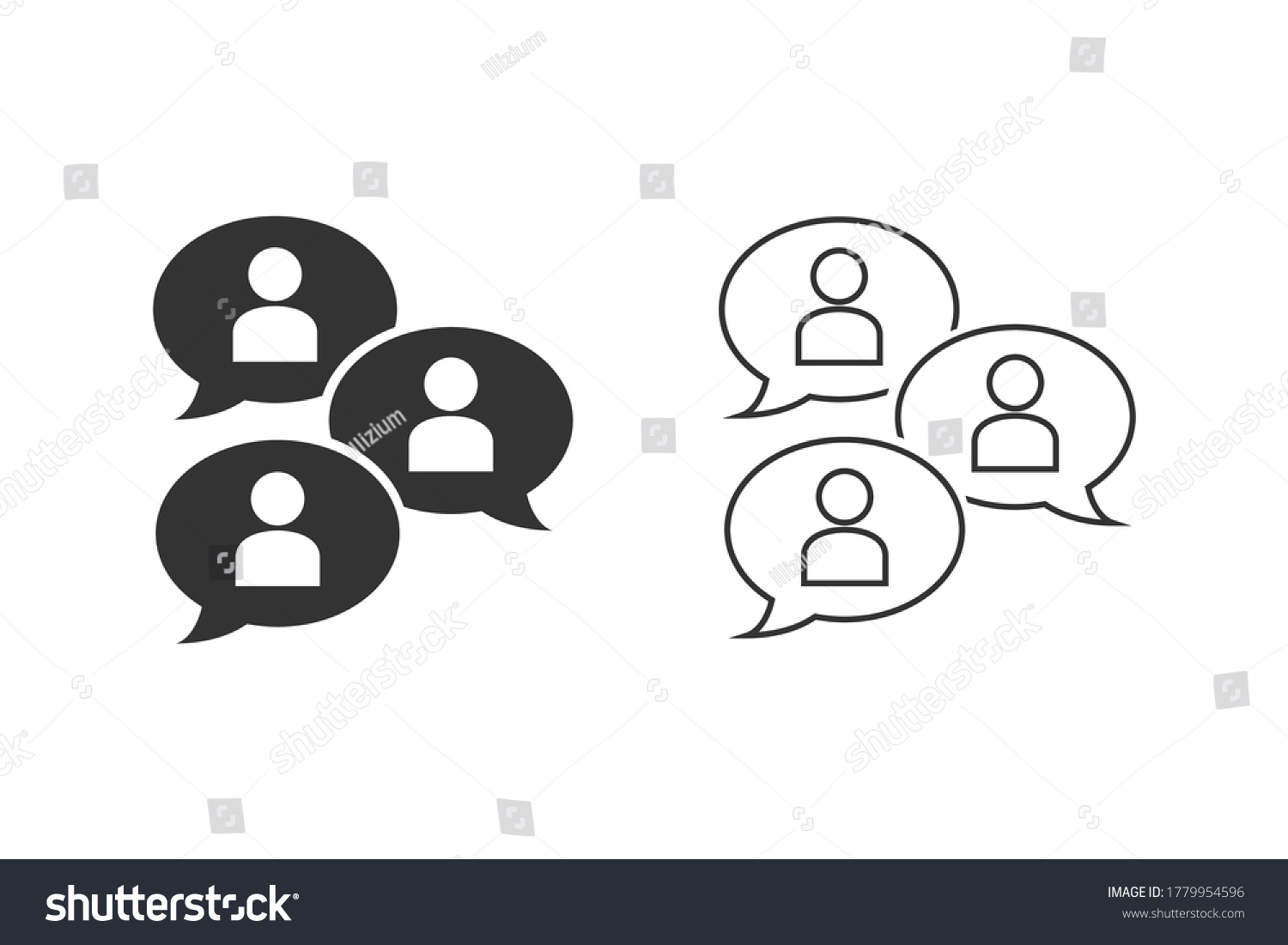 Group Chat Bubbles Forum Discussion Multiple Stock Vector Royalty Free 1779954596