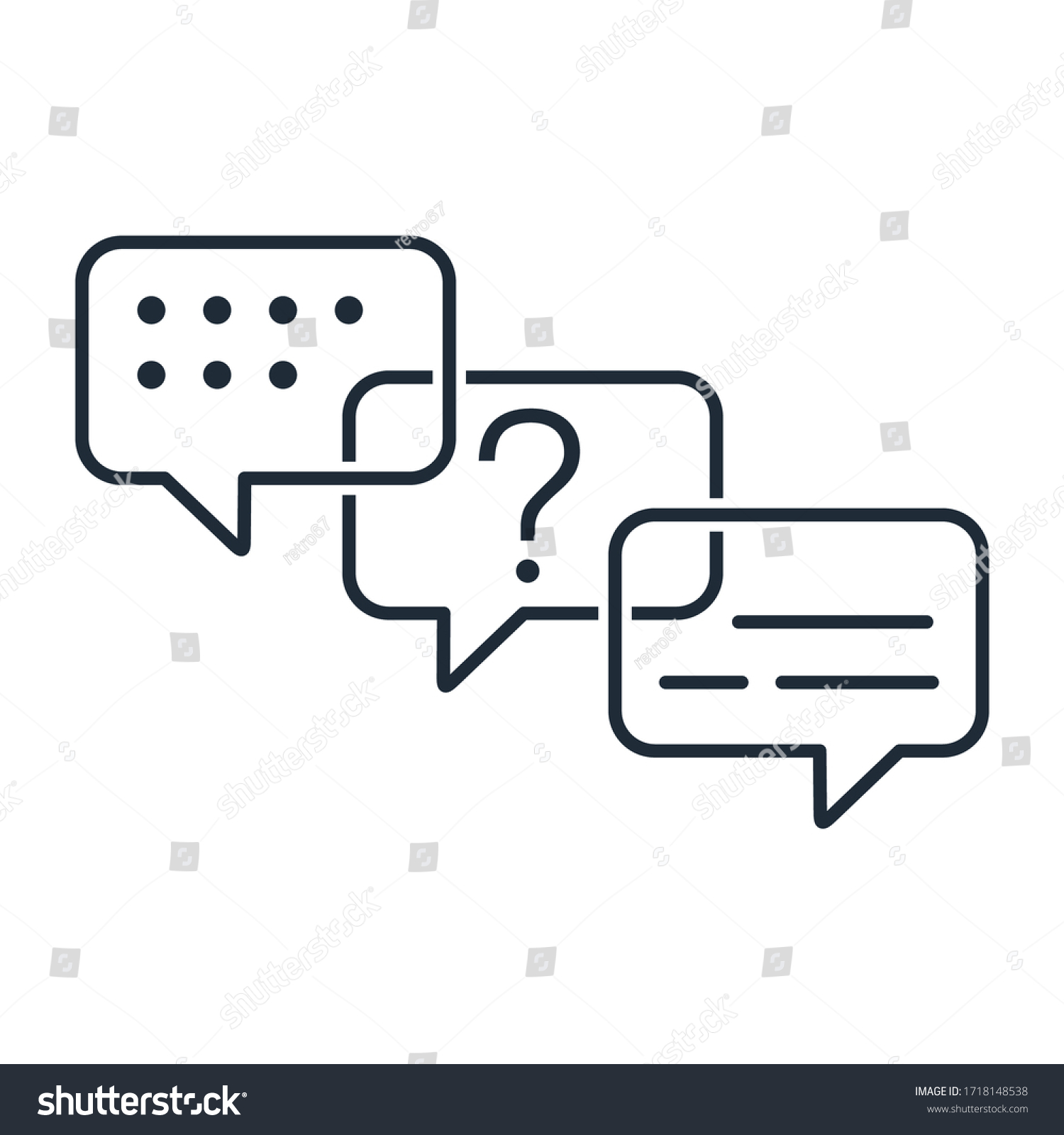 SVG of Group discussion of the issue. Vector linear icon isolated on white background. svg