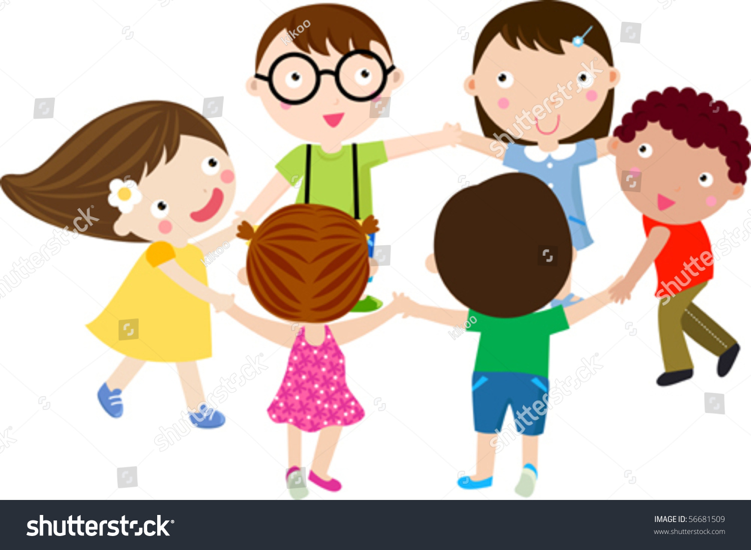 Group Of Children Having Fun Stock Vector Illustration 56681509 ...