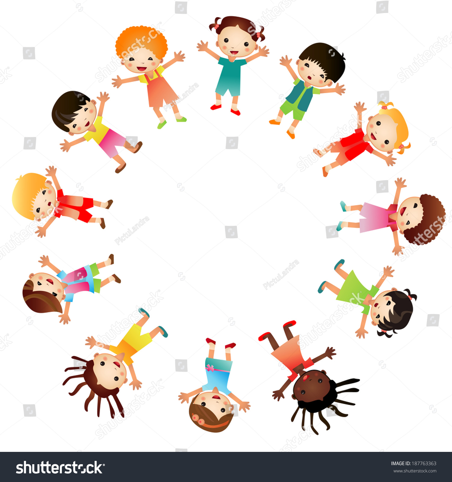 Group Of Children. Kids Collection Isolated On White. Multicultural ...