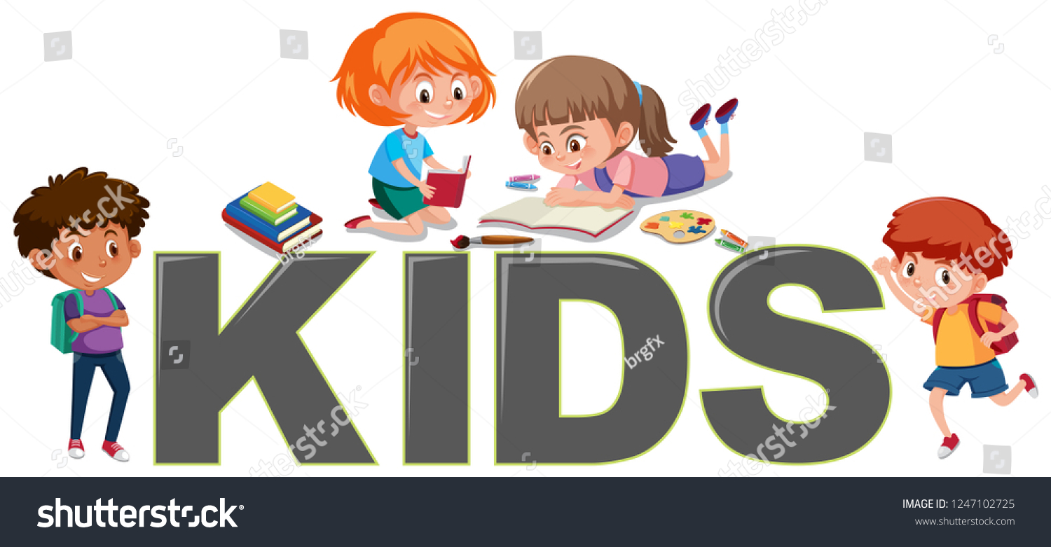 Group Children Reading Illustration Stock Vector (Royalty Free) 1247102725