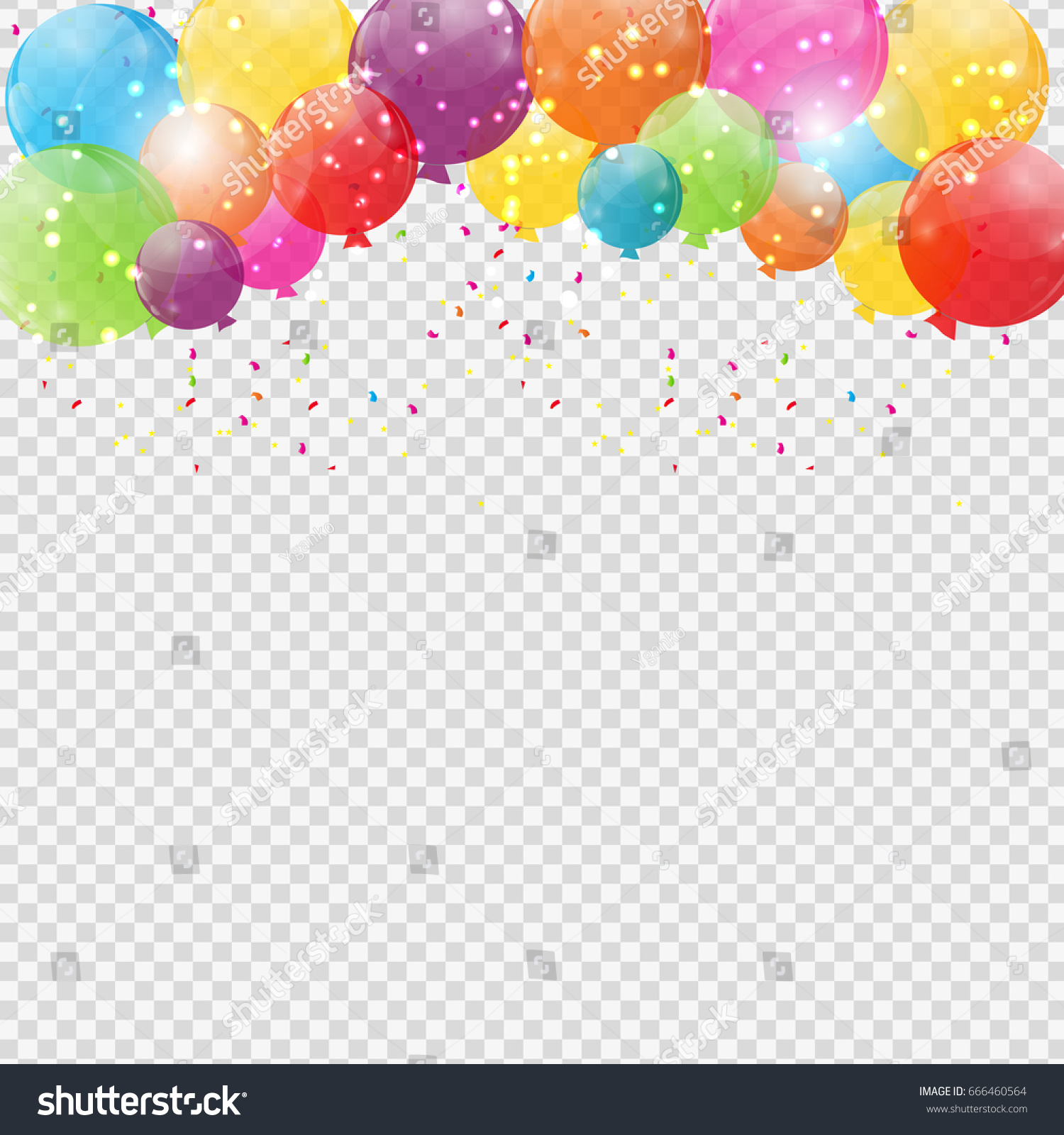 Group Colour Glossy Helium Balloons Isolated Stock Vector Royalty Free