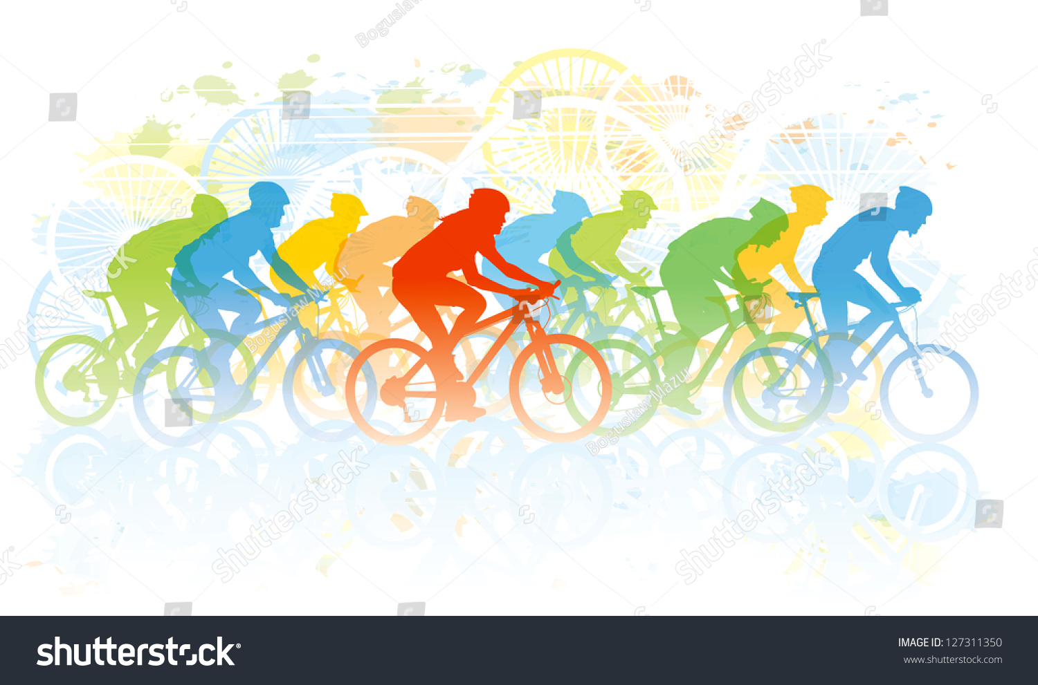 Group Cyclist Bicycle Race Sport Illustration Stock Vector 127311350 ...