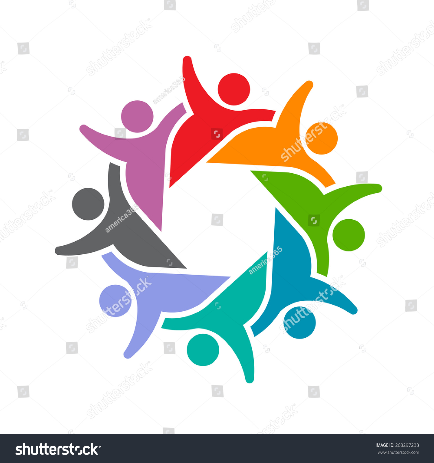 Group Eight People Circle Party Concept Stock Vector (Royalty Free ...