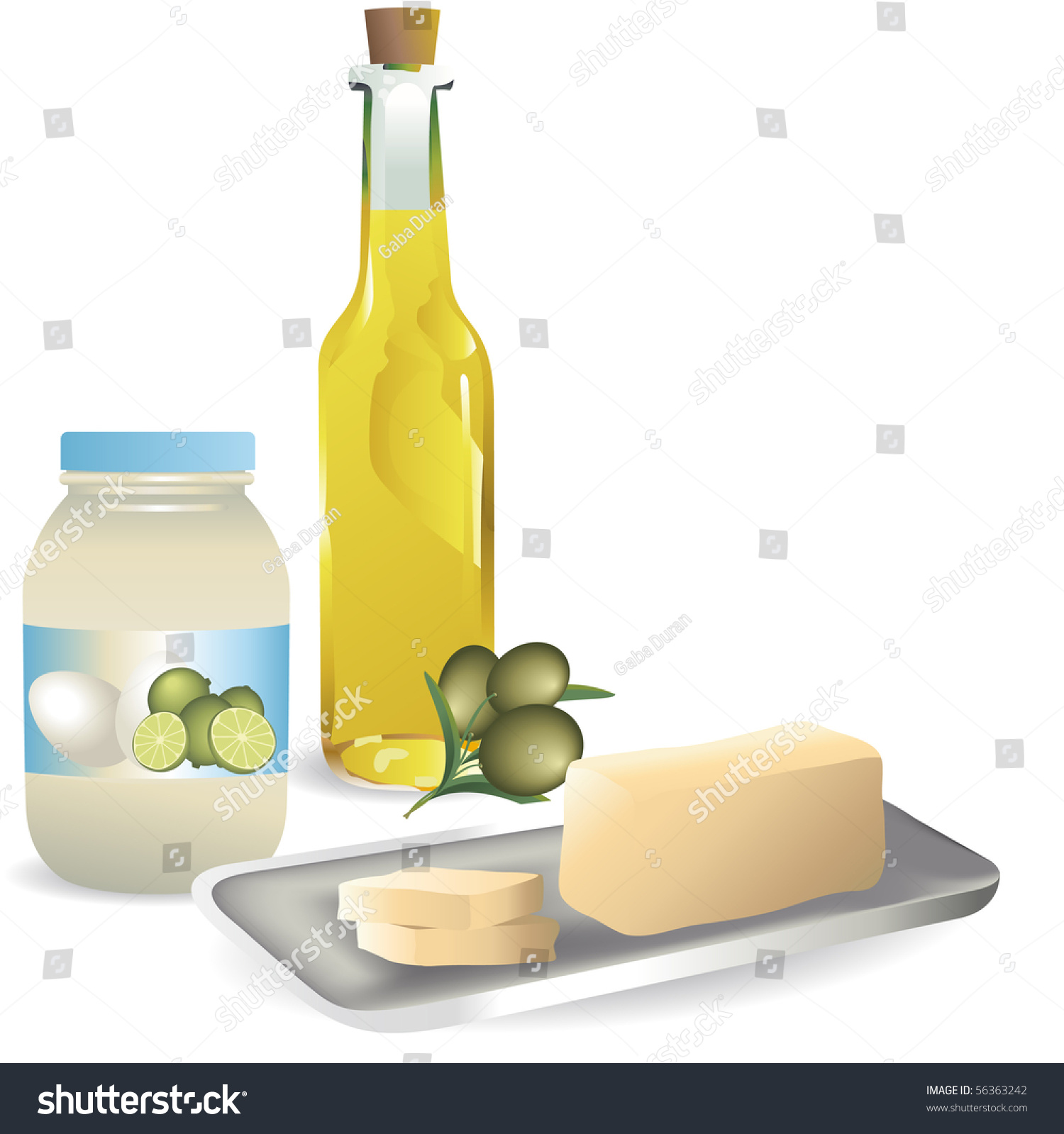 Group Fat Products Like Mayonnaise Olive Stock Vector 56363242 ...