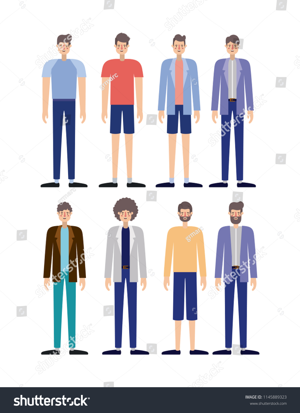 Group Men Retro Styles Characters Stock Vector (Royalty Free ...