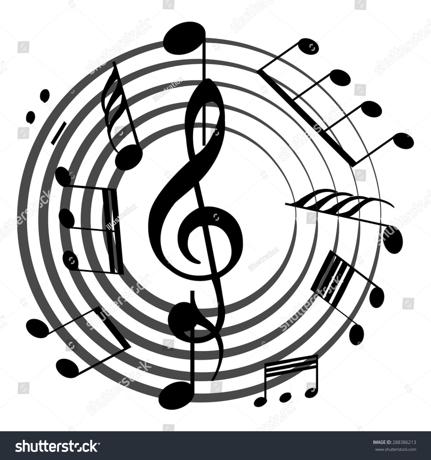 Group Musical Notes On White Background Stock Vector (Royalty Free ...