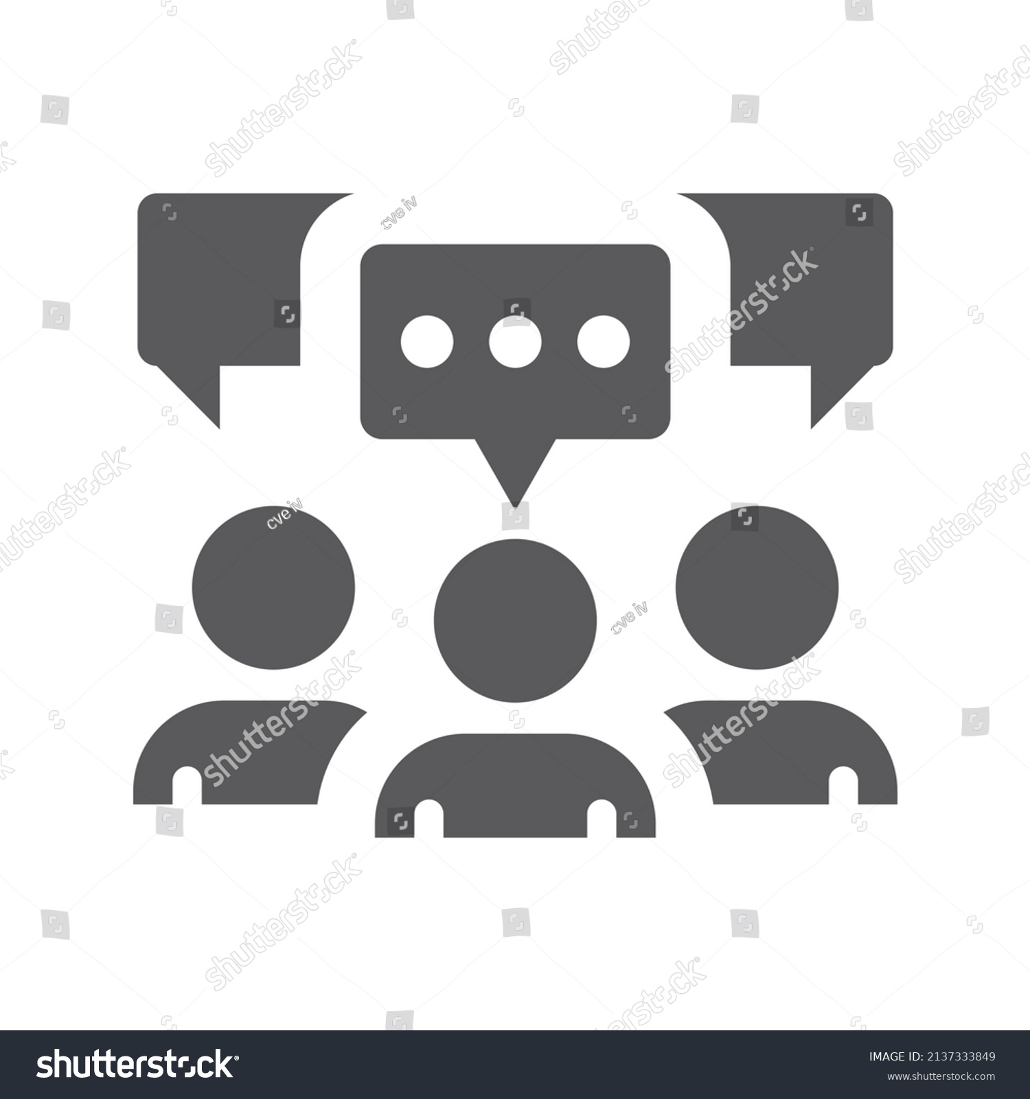 Group People Chat Bubble Icon Set Stock Vector (Royalty Free ...