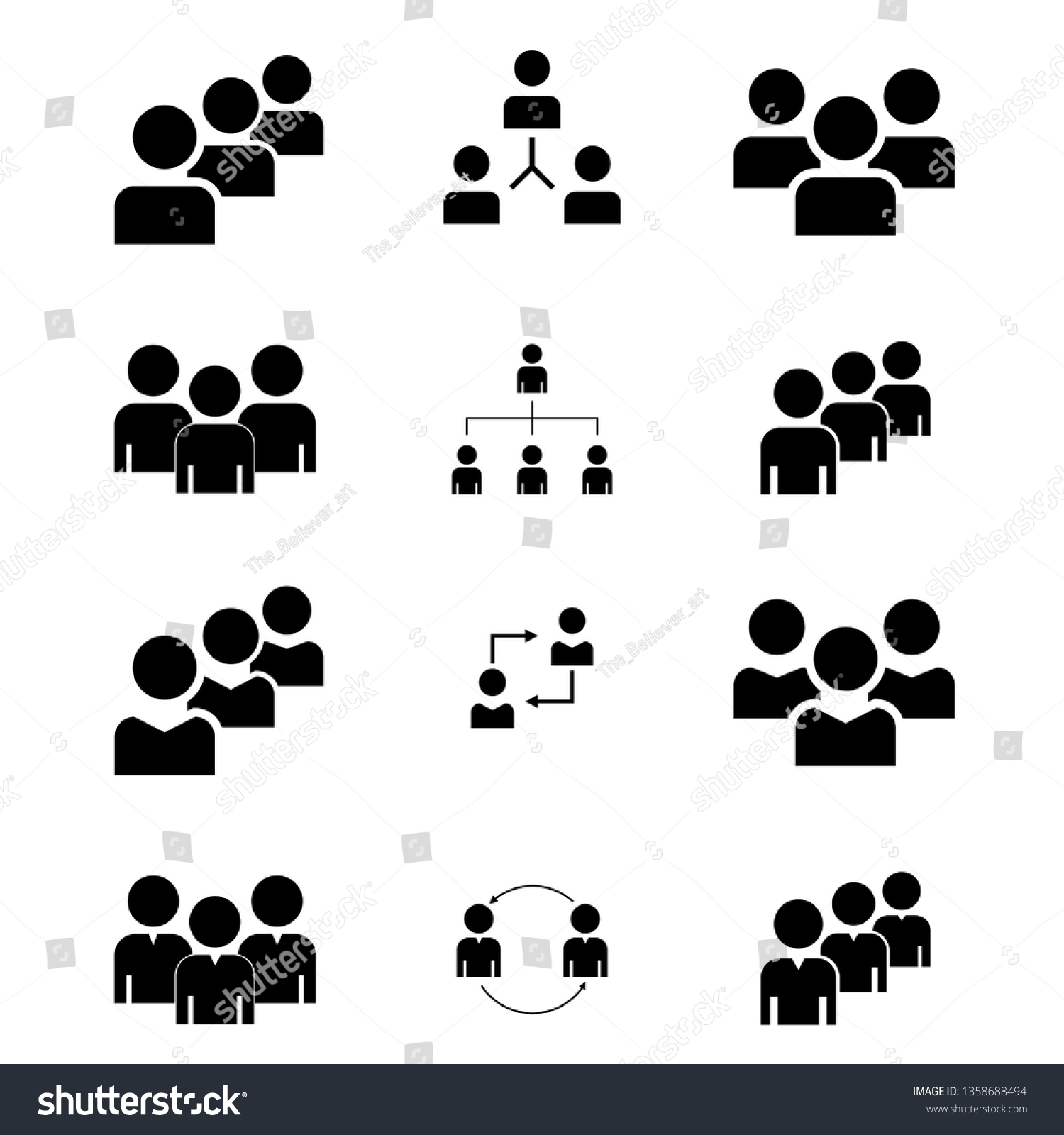 Group People Group Users Friends Flat Stock Vector (Royalty Free ...