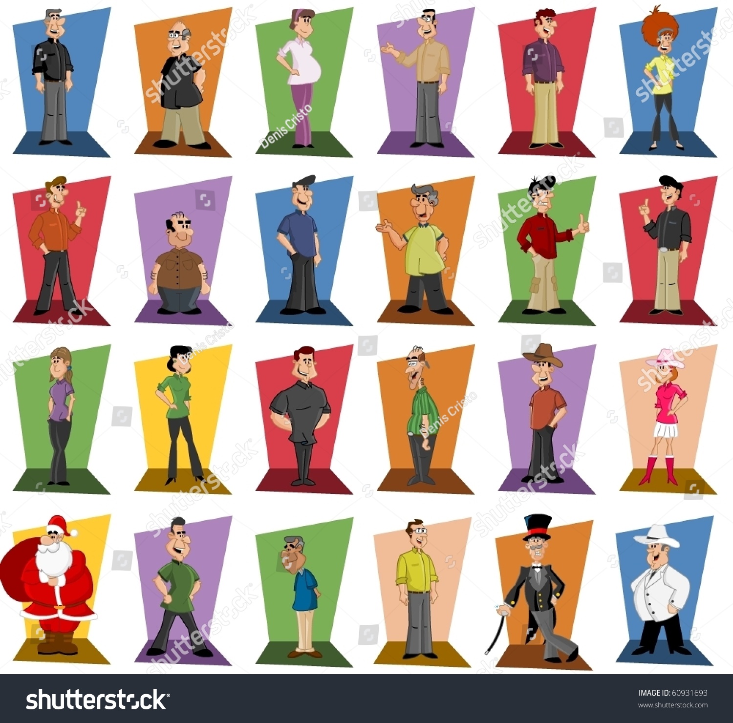 Group People Wearing Colorful Clothes Stock Vector 60931693 Shutterstock
