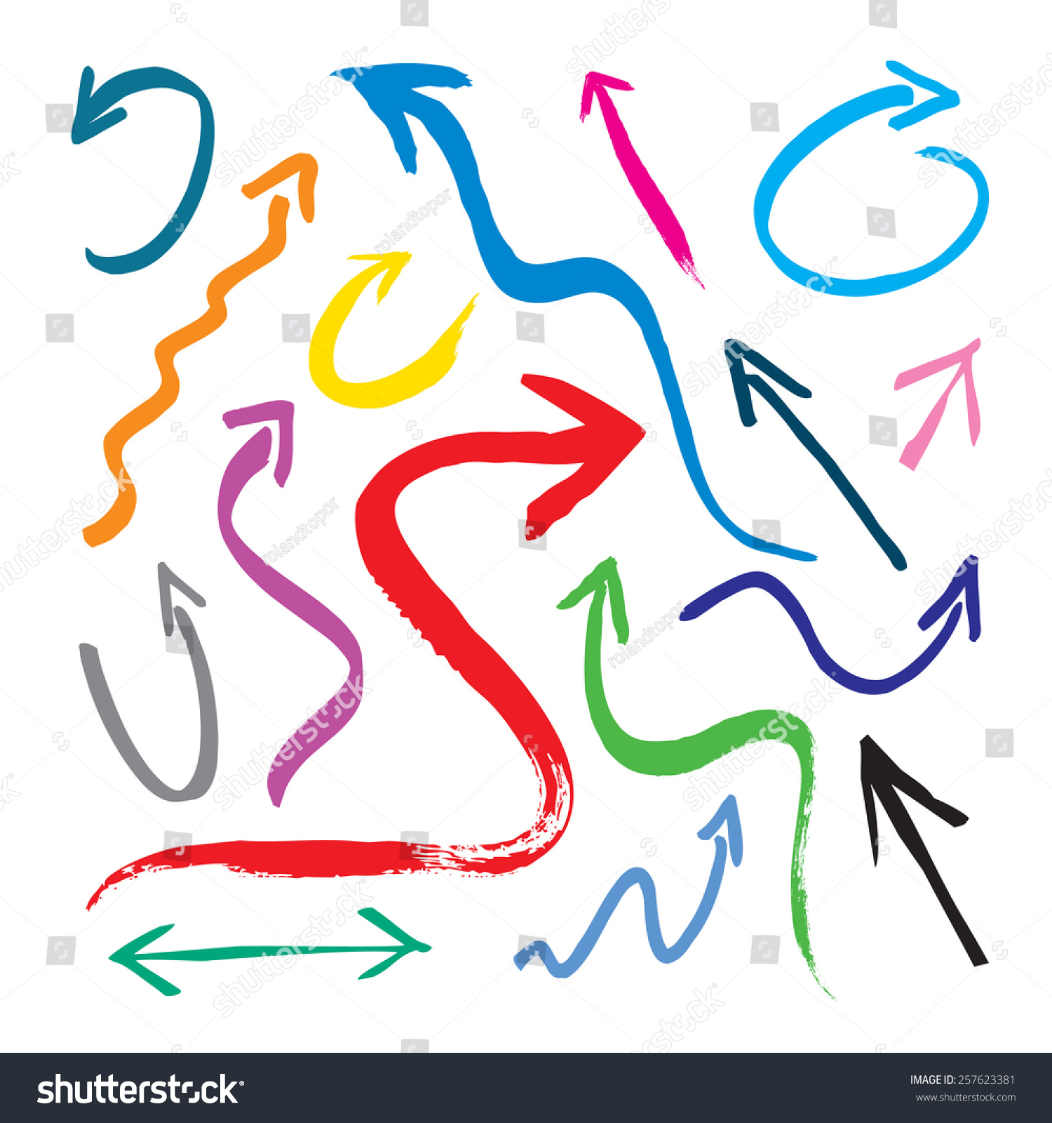 Group Vector Color Arrows Collection Handdrawn Stock Vector Royalty Free 257623381 Shutterstock 4382